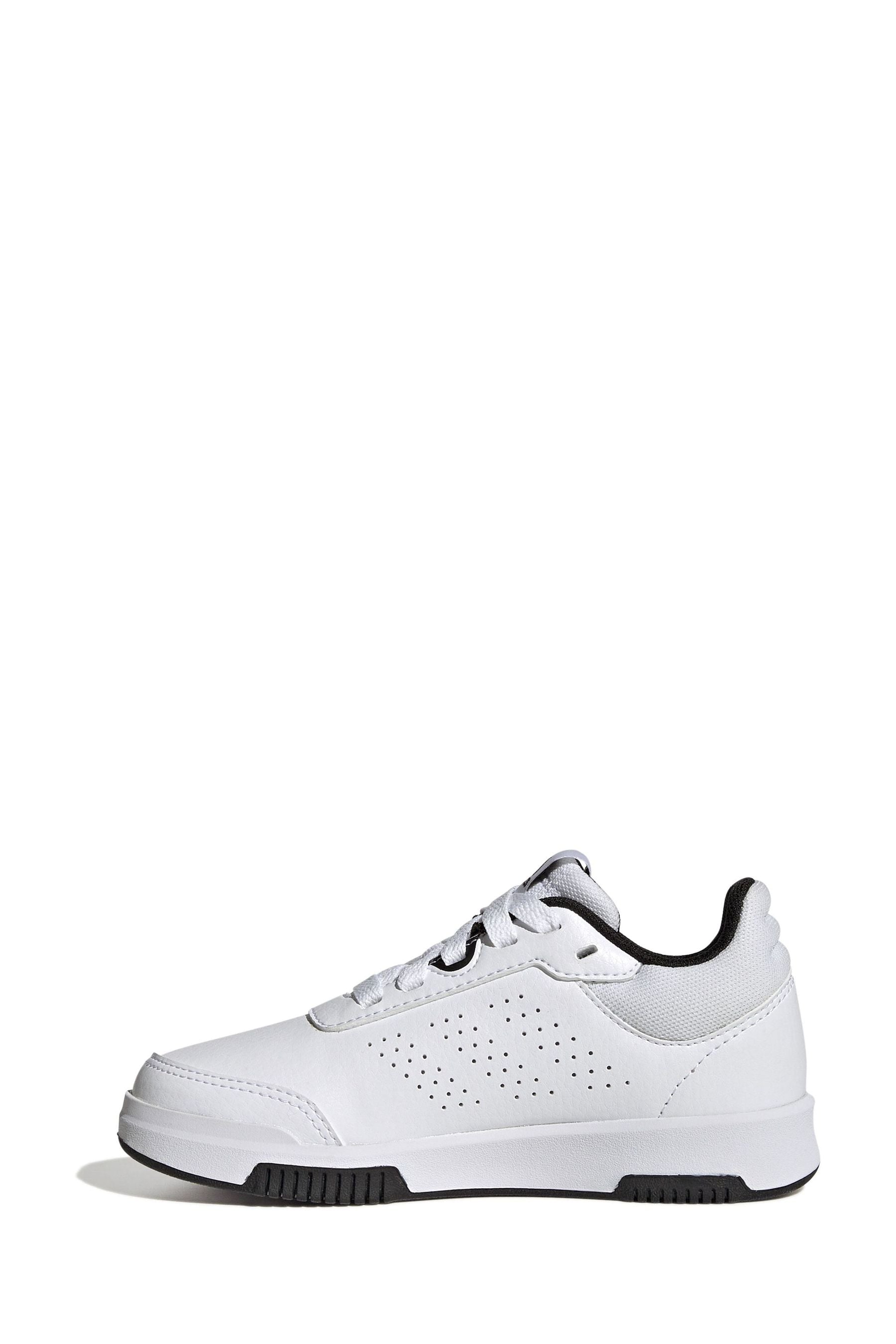 adidas White/Black Tensaur Sport Lace Up Trainers