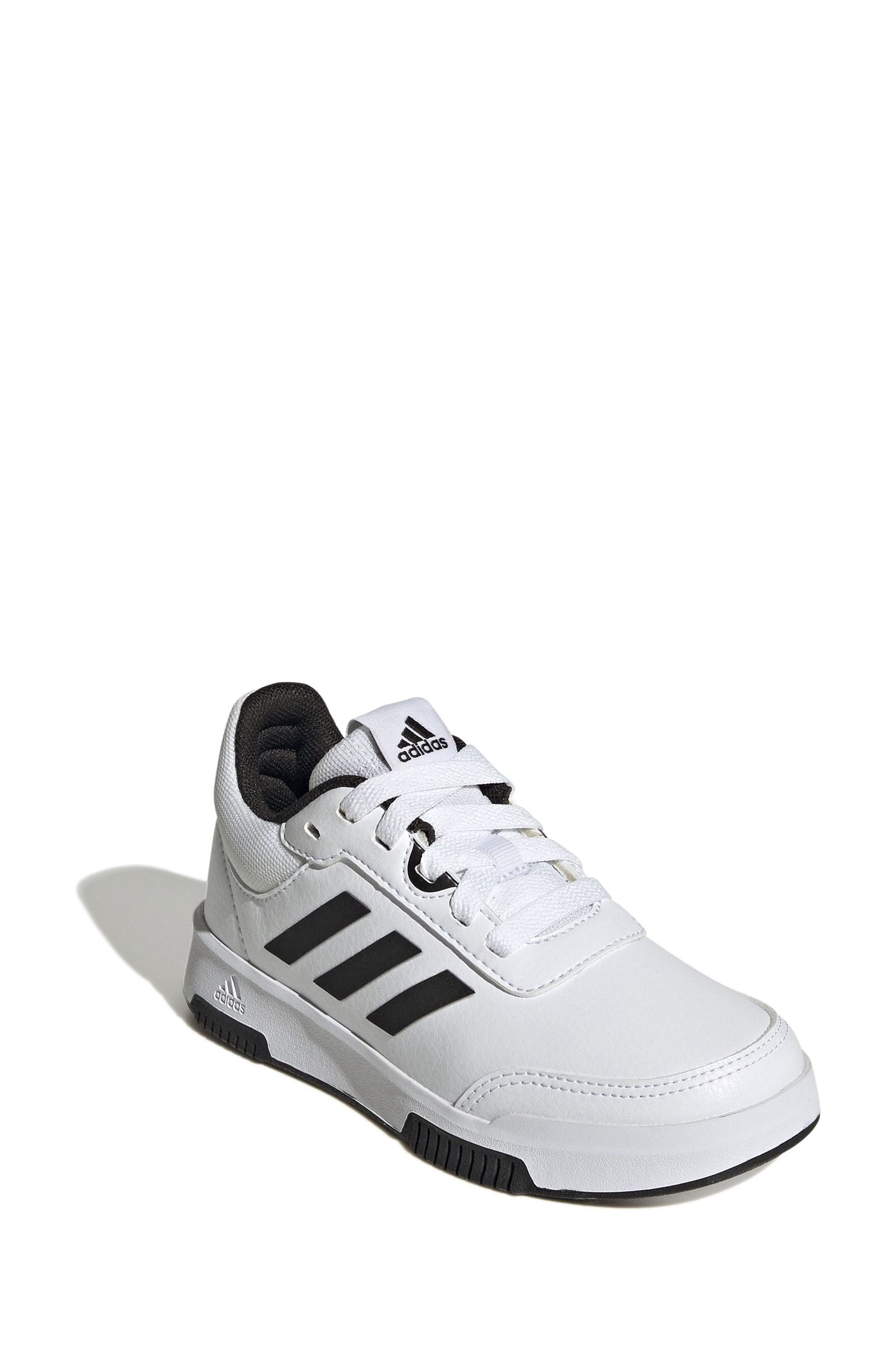 adidas White/Black Tensaur Sport Lace Up Trainers