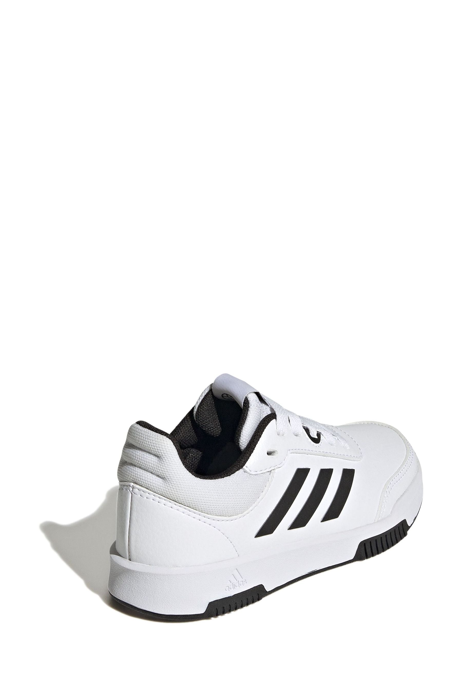 adidas White/Black Tensaur Sport Lace Up Trainers