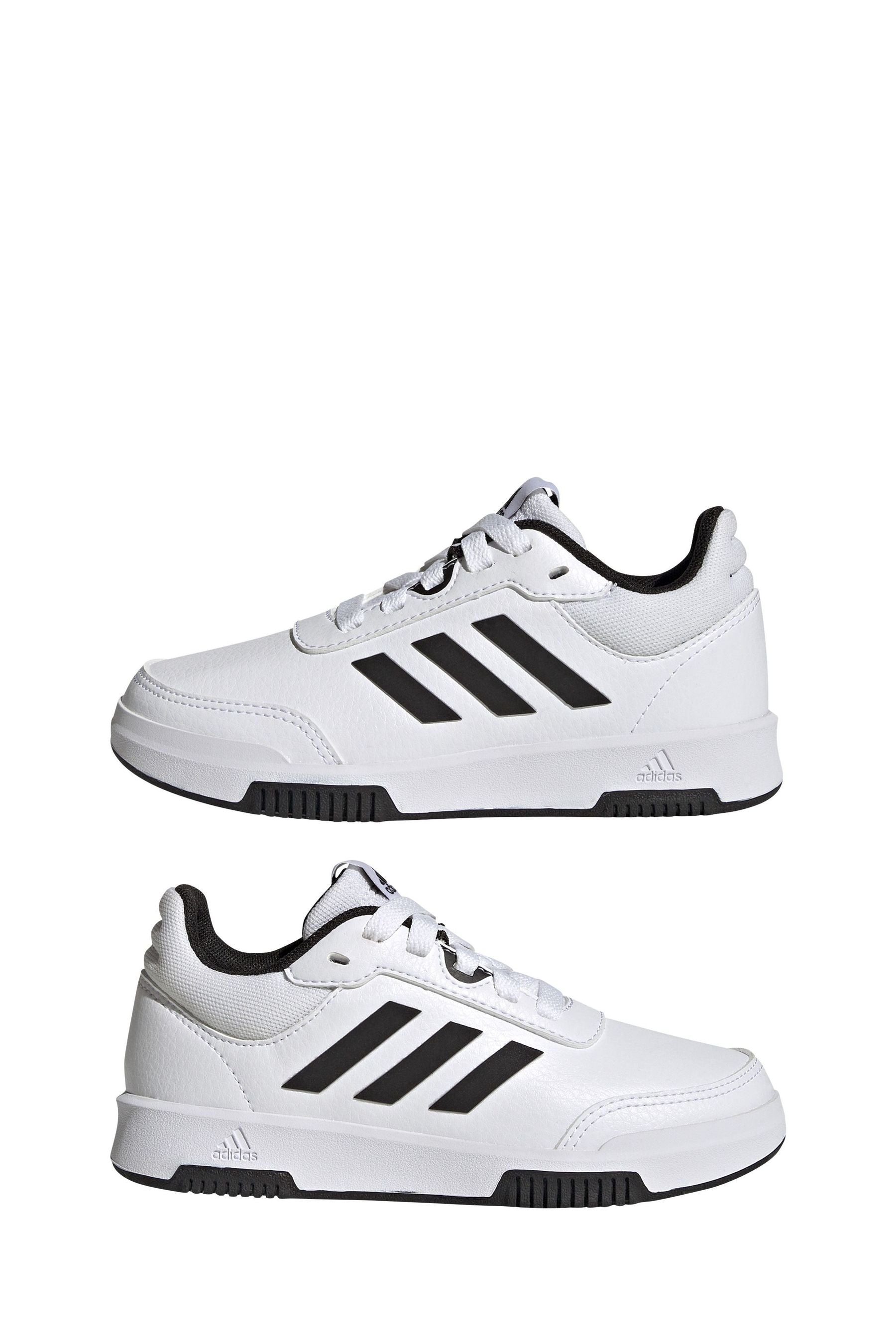 adidas White/Black Tensaur Sport Lace Up Trainers