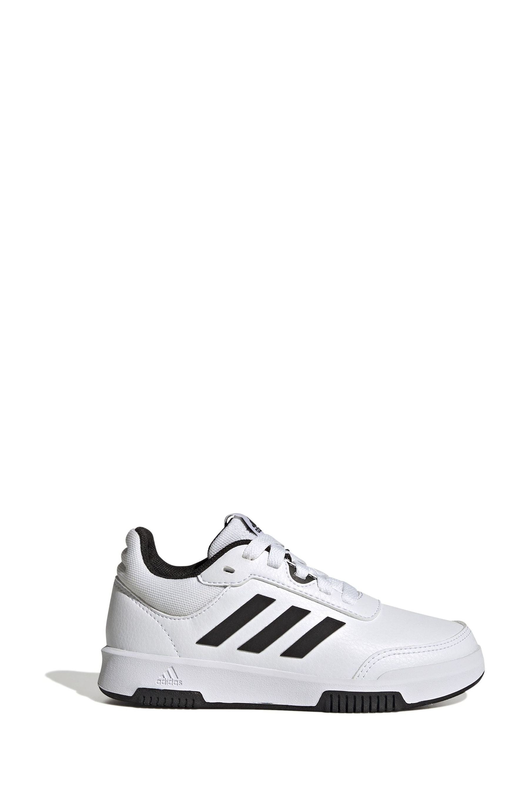 adidas White/Black Tensaur Sport Lace Up Trainers