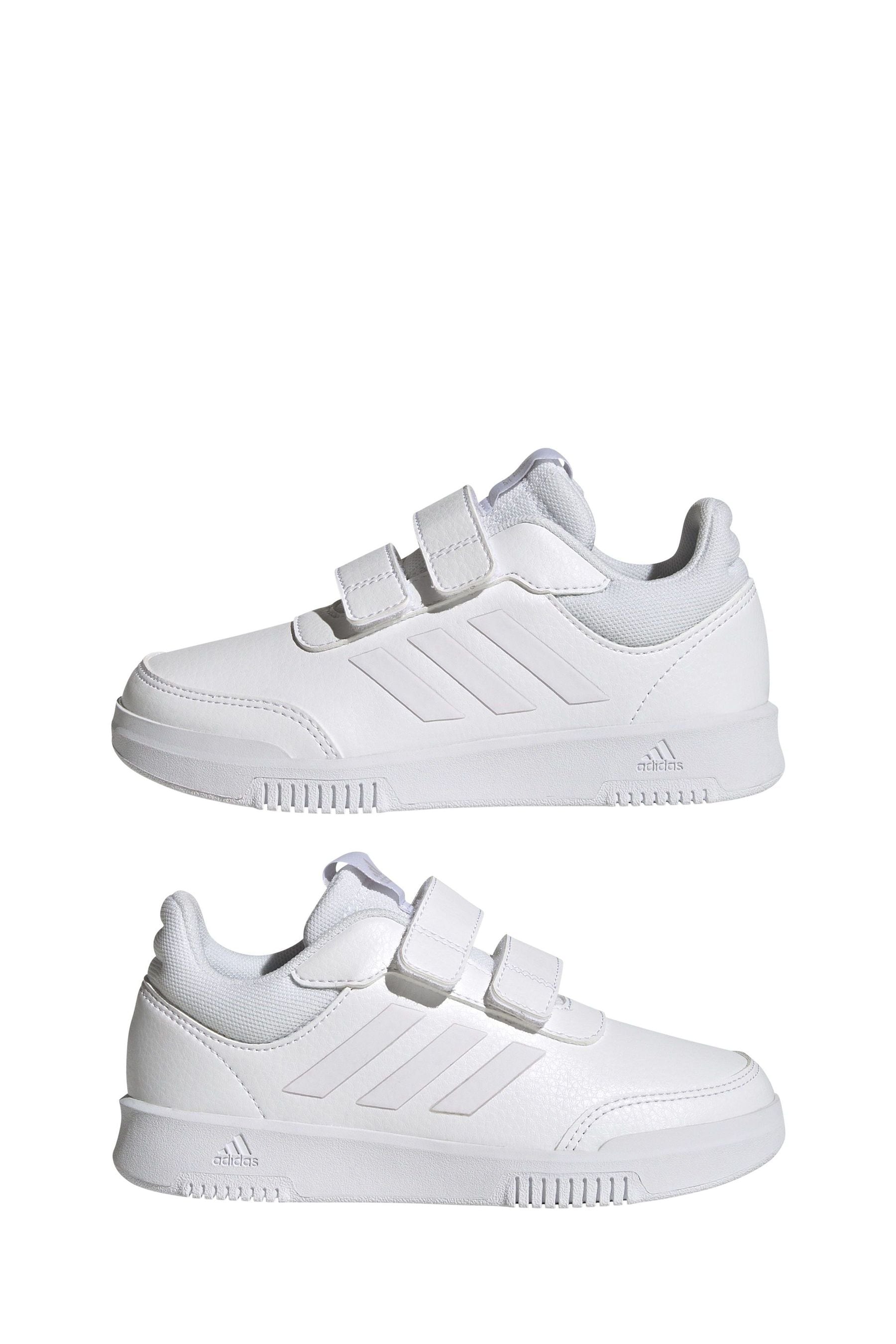 White adidas Tensaur Hook and Loop Shoes