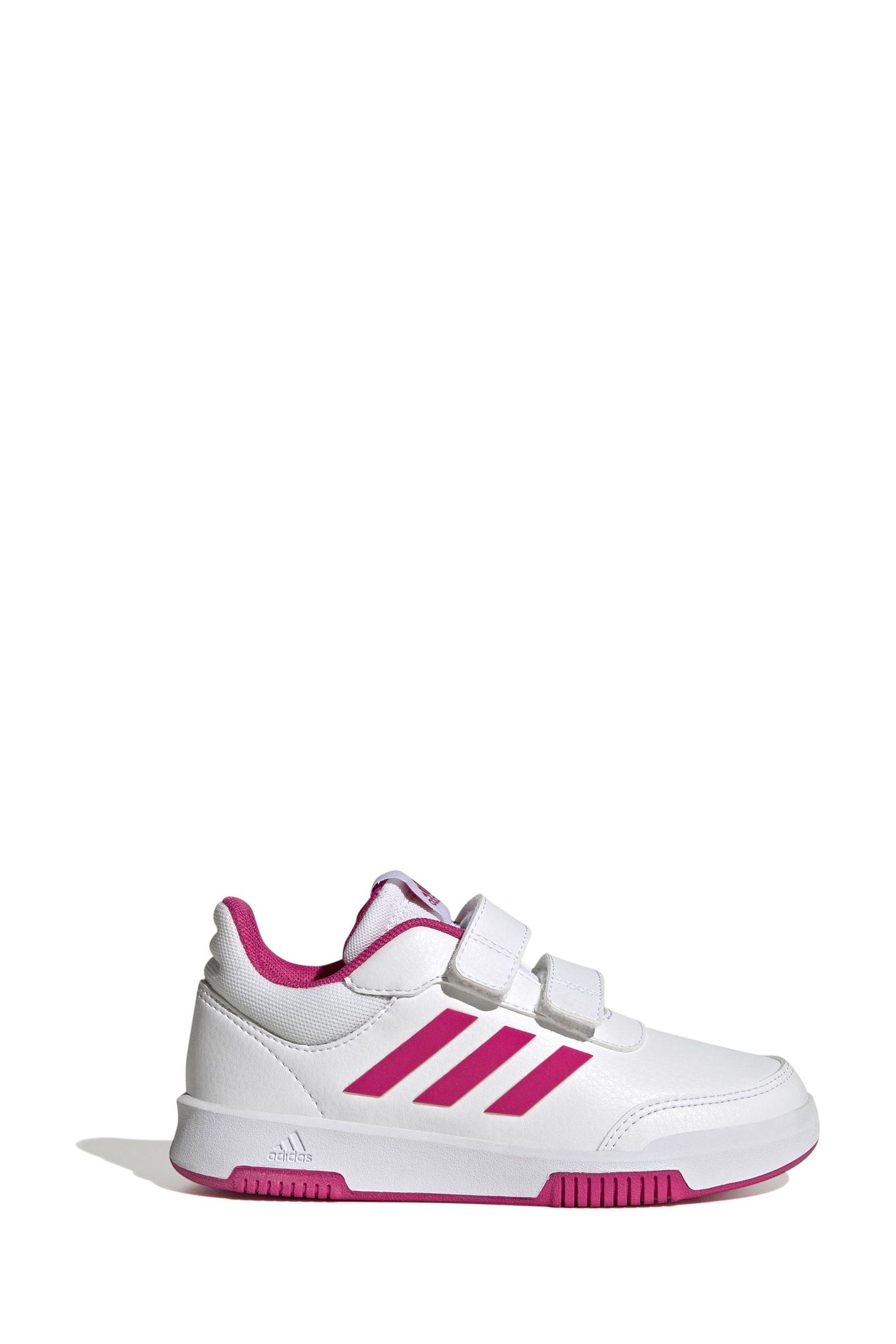 White/Pink adidas Tensaur Hook and Loop Shoes