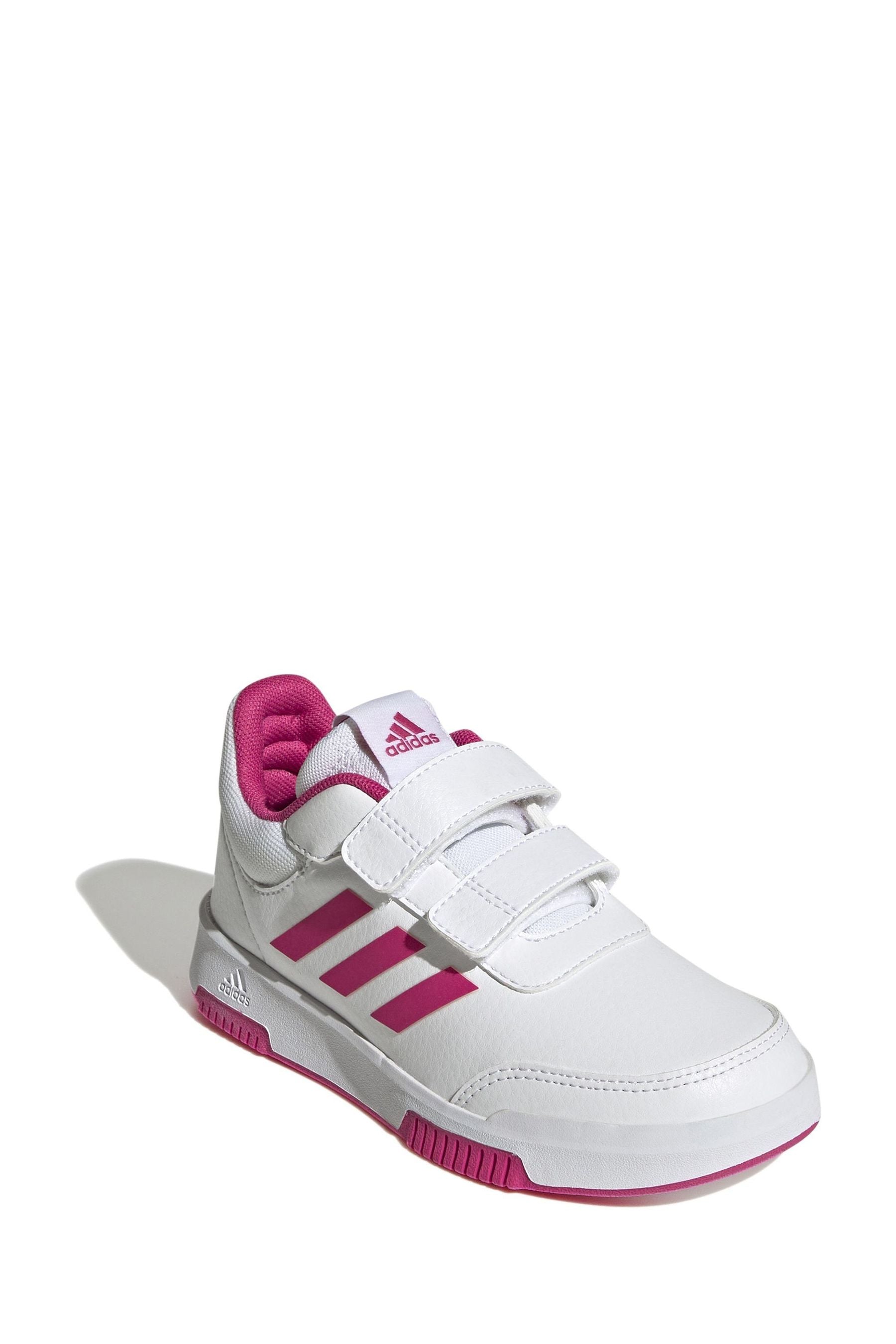 White/Pink adidas Tensaur Hook and Loop Shoes