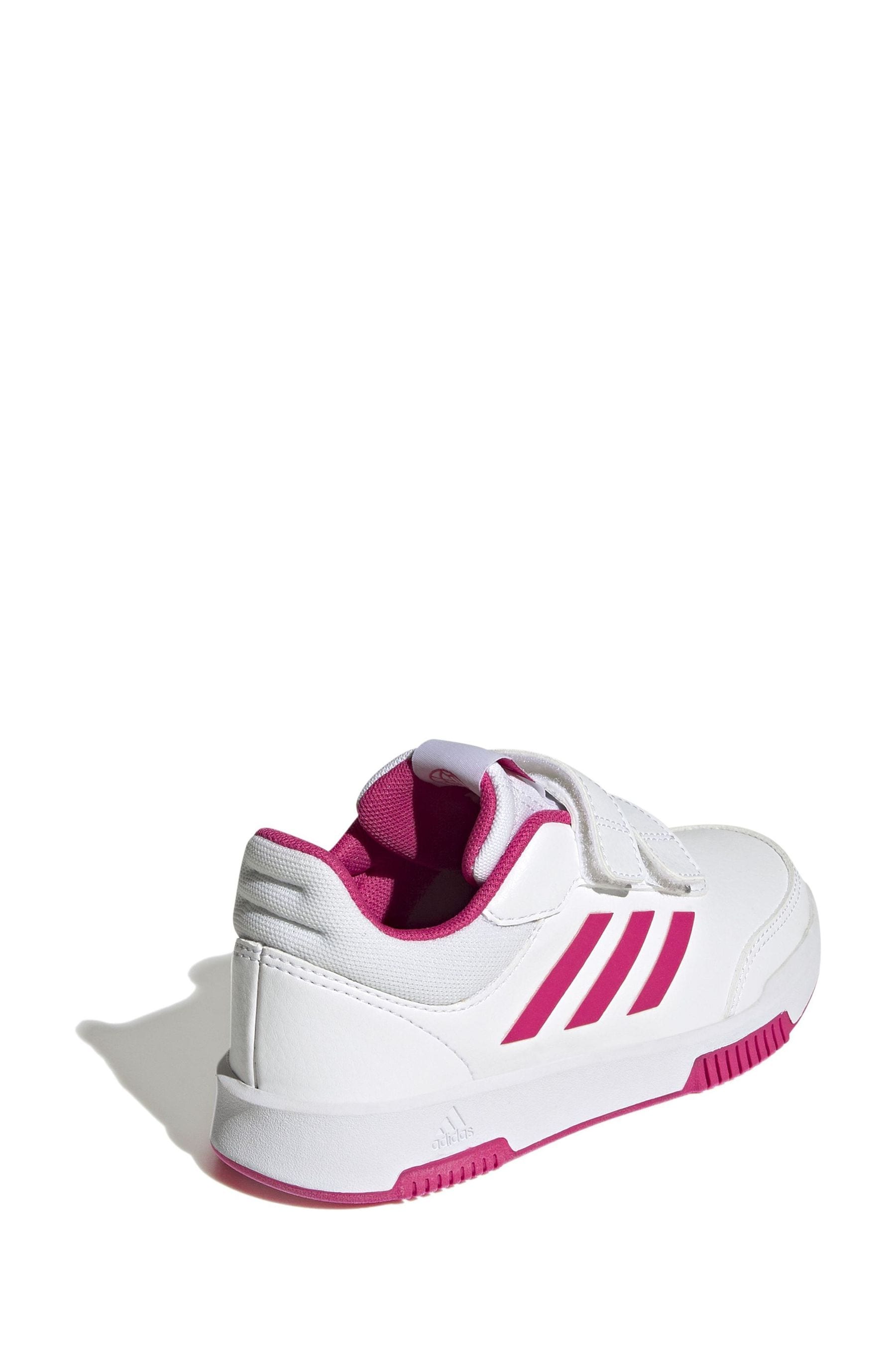 White/Pink adidas Tensaur Hook and Loop Shoes