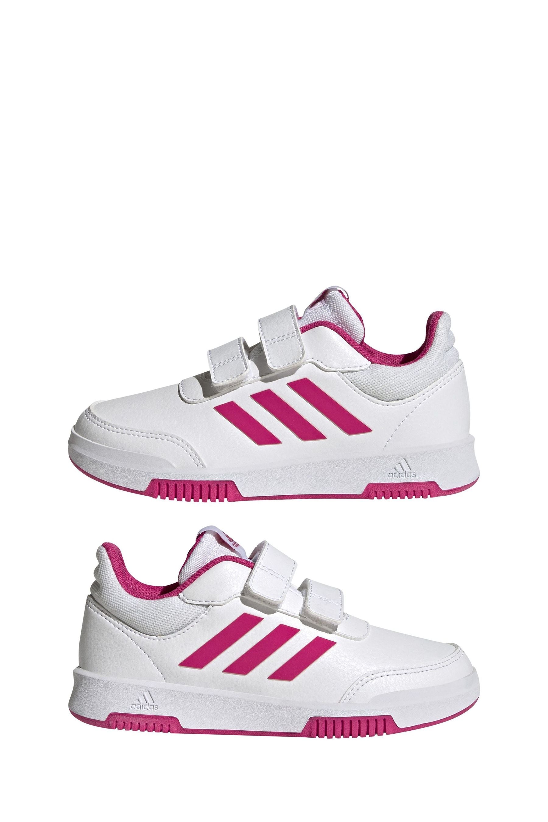 White/Pink adidas Tensaur Hook and Loop Shoes