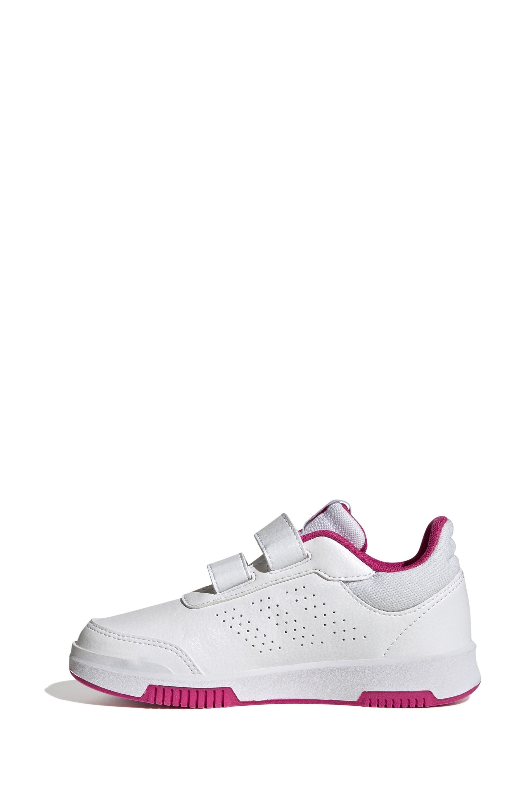 White/Pink adidas Tensaur Hook and Loop Shoes