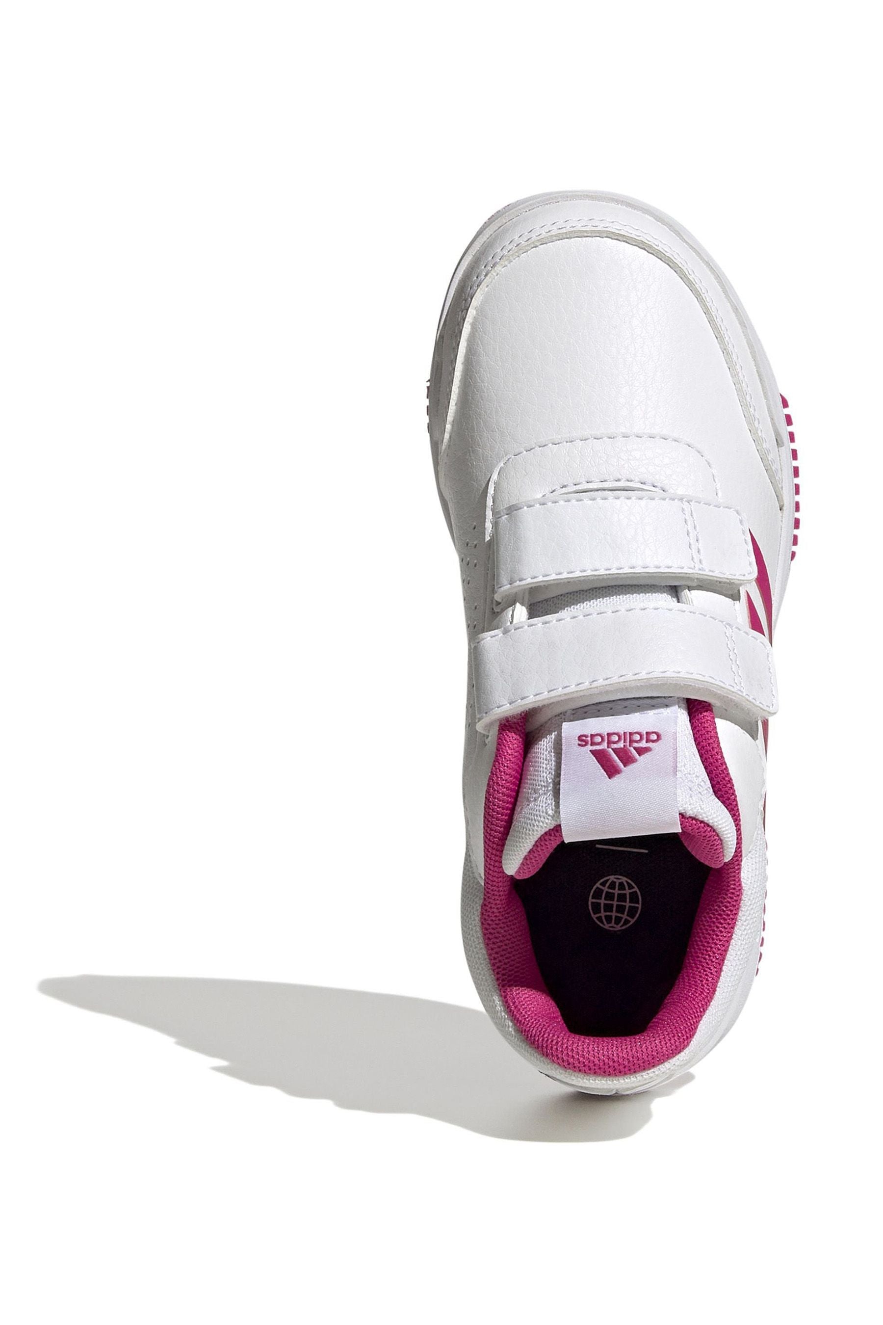 White/Pink adidas Tensaur Hook and Loop Shoes