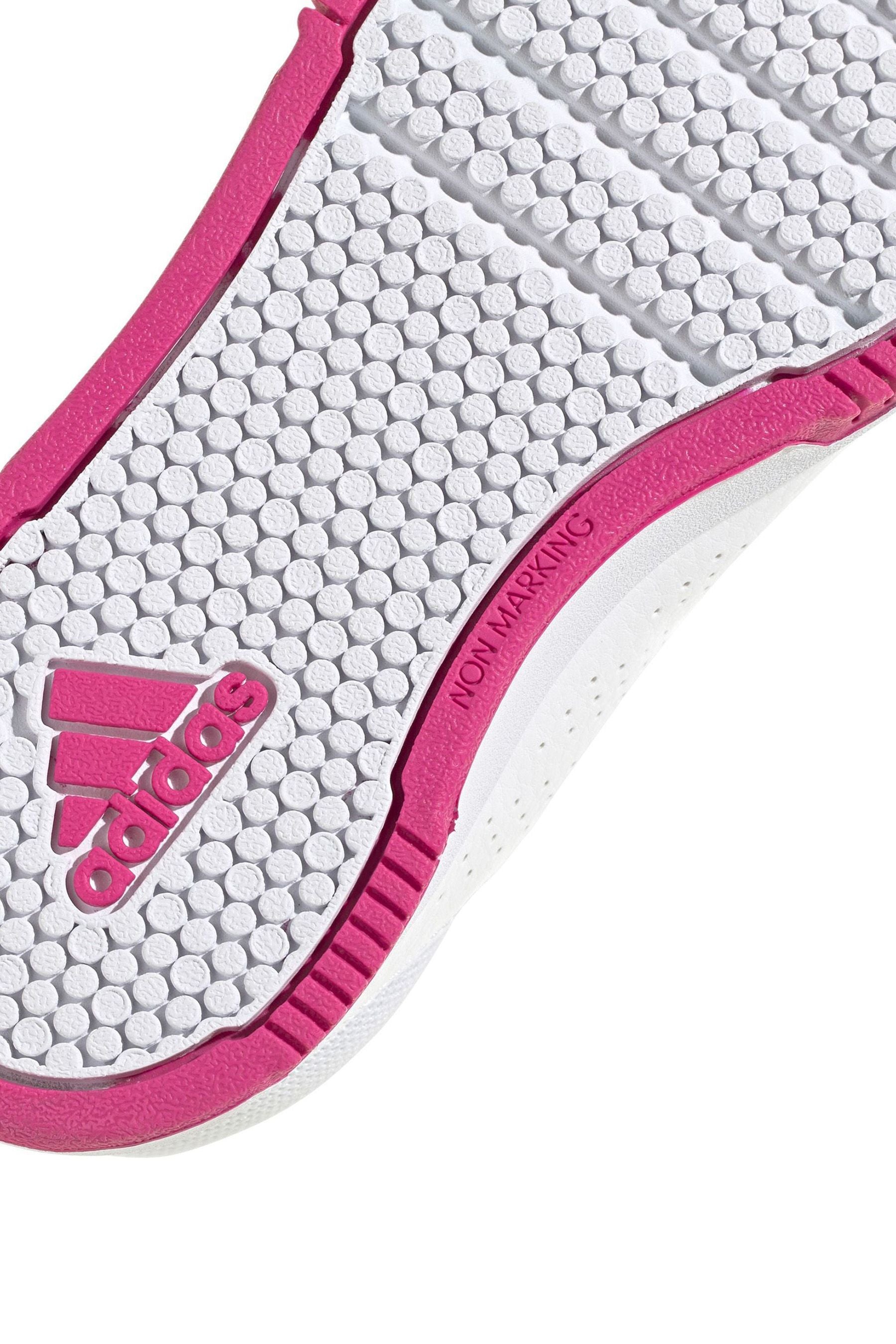 White/Pink adidas Tensaur Hook and Loop Shoes