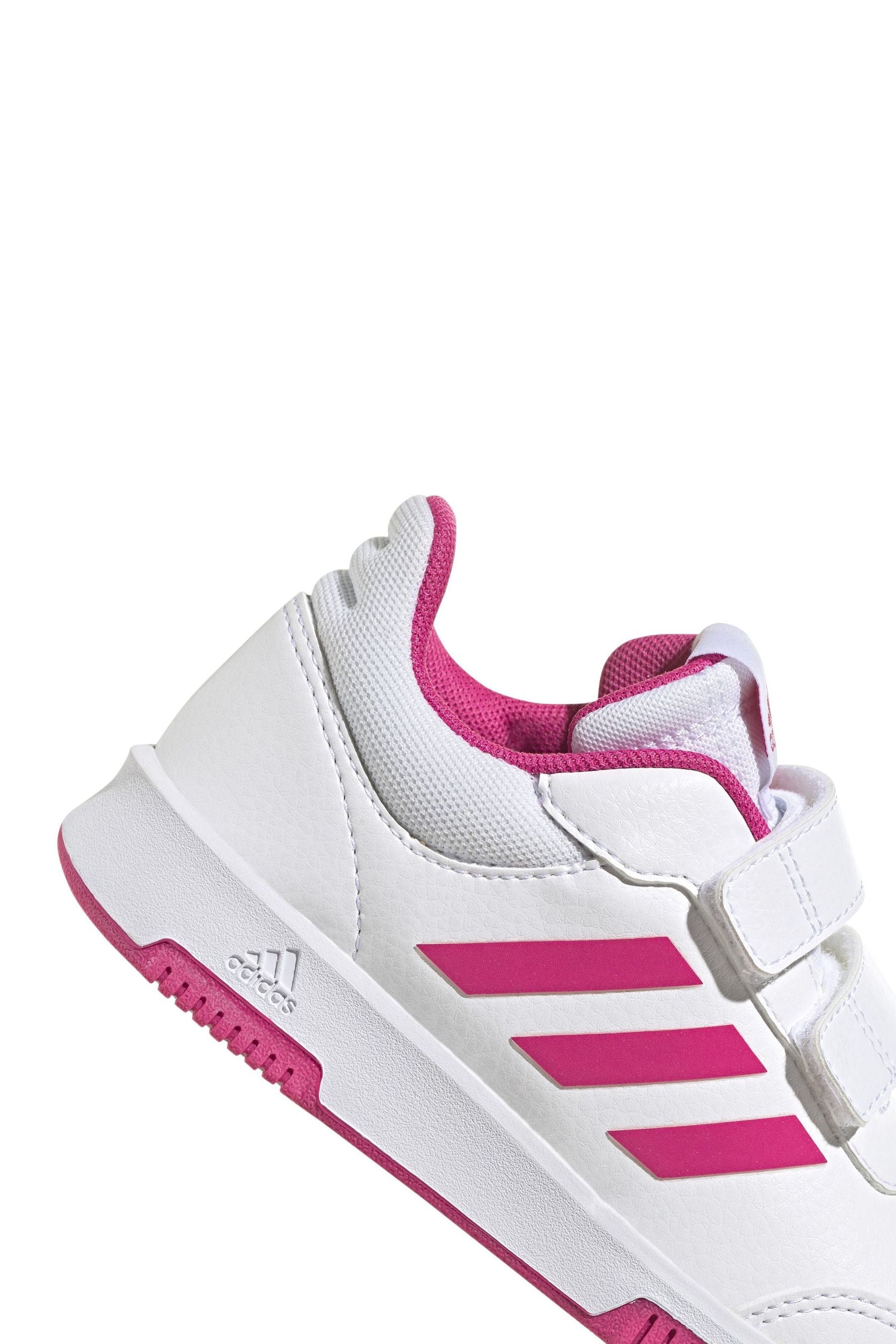 White/Pink adidas Tensaur Hook and Loop Shoes