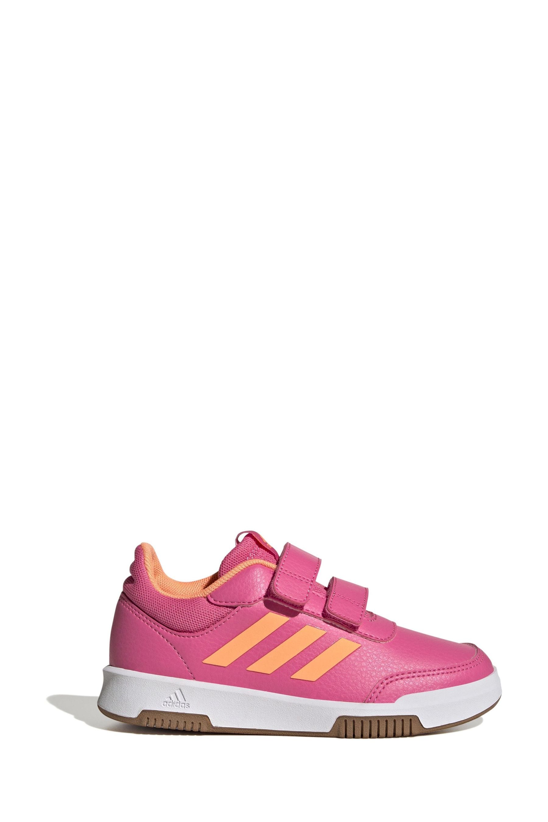 Pink/Orange adidas Kids Sportswear Tensaur Hook And Loop Trainers