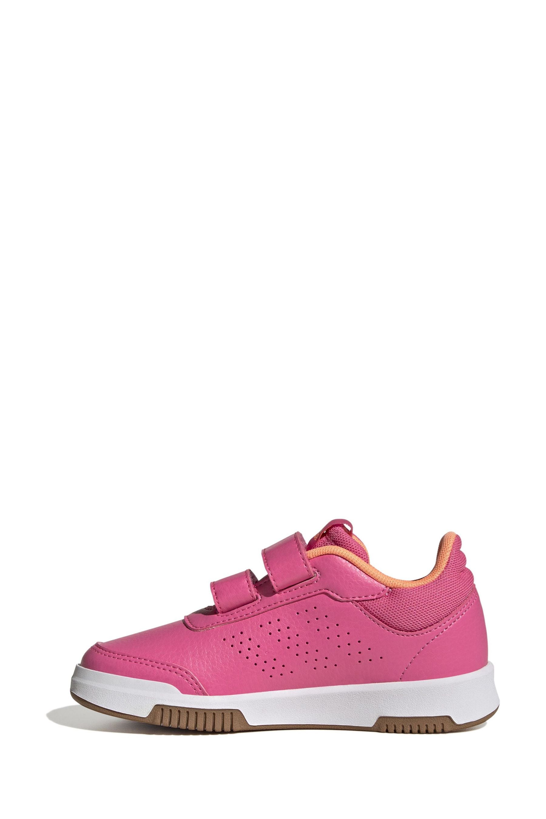 Pink/Orange adidas Kids Sportswear Tensaur Hook And Loop Trainers