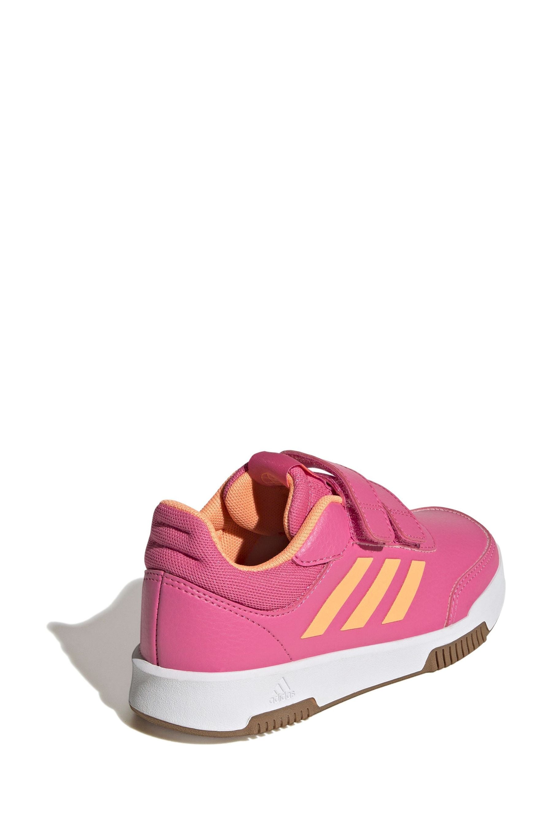 Pink/Orange adidas Kids Sportswear Tensaur Hook And Loop Trainers