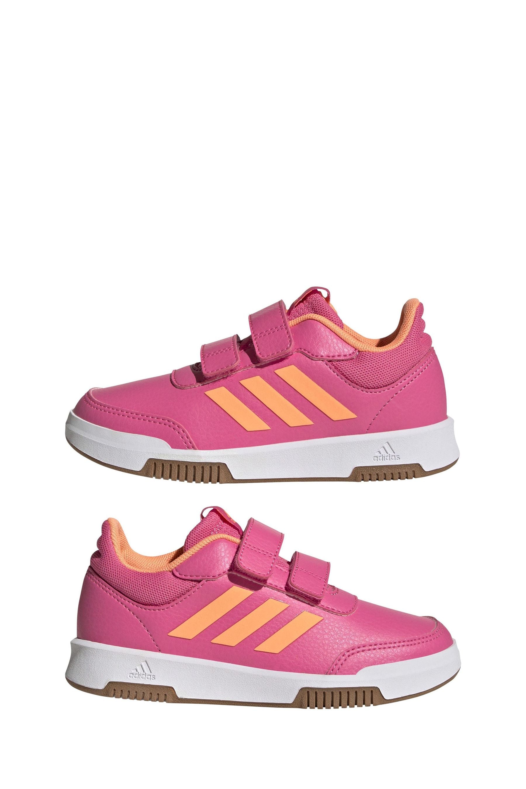 Pink/Orange adidas Kids Sportswear Tensaur Hook And Loop Trainers