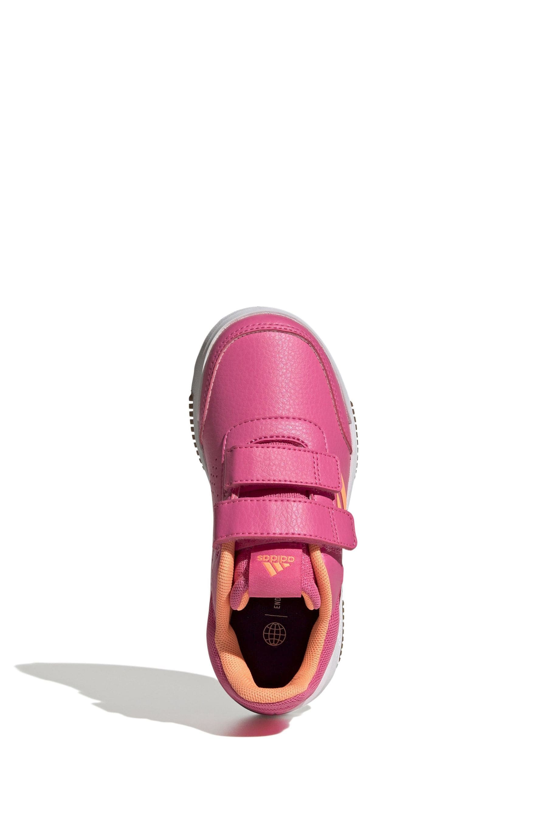 Pink/Orange adidas Kids Sportswear Tensaur Hook And Loop Trainers