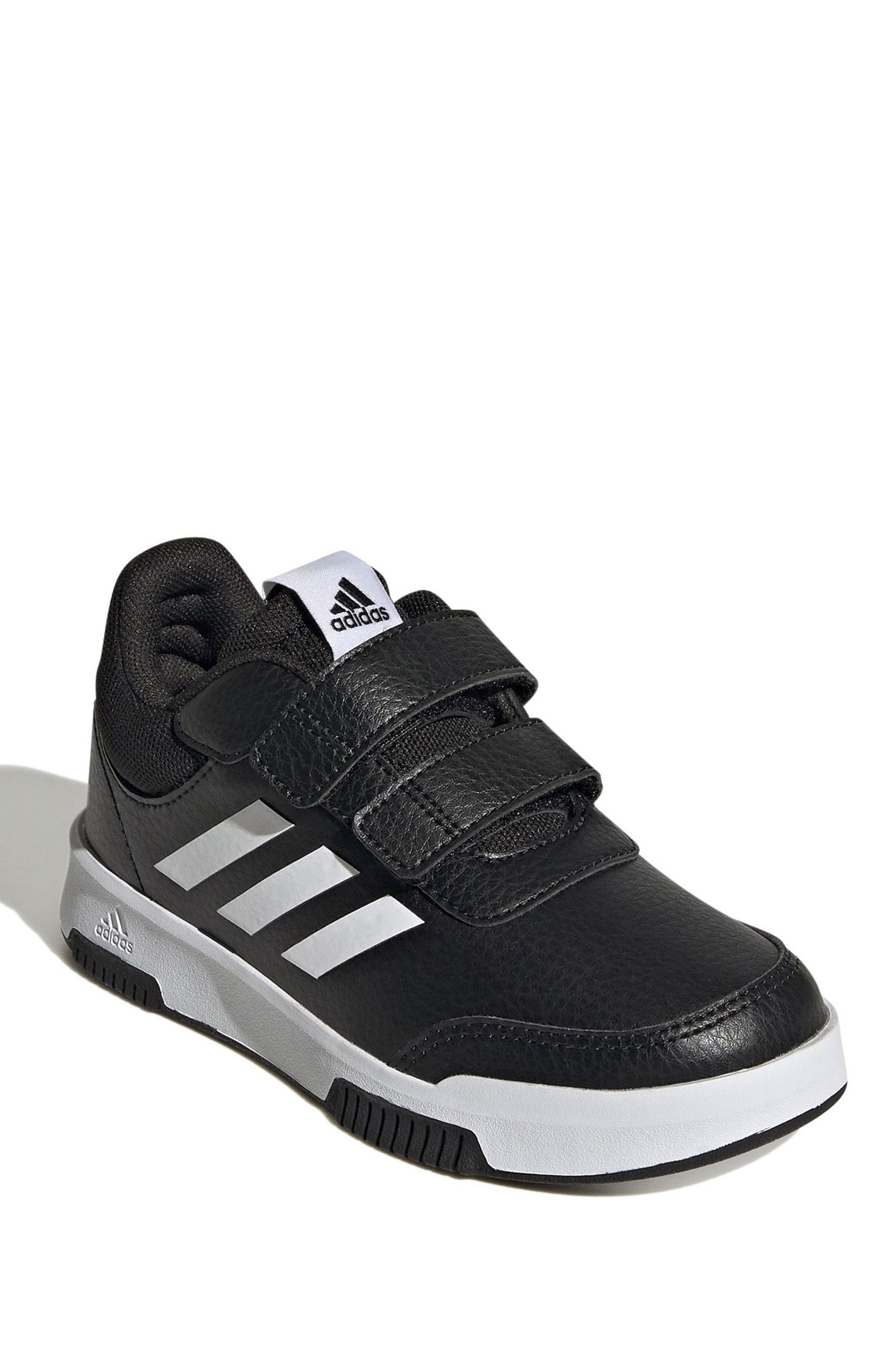 Black/White adidas Tensaur Hook and Loop Shoes