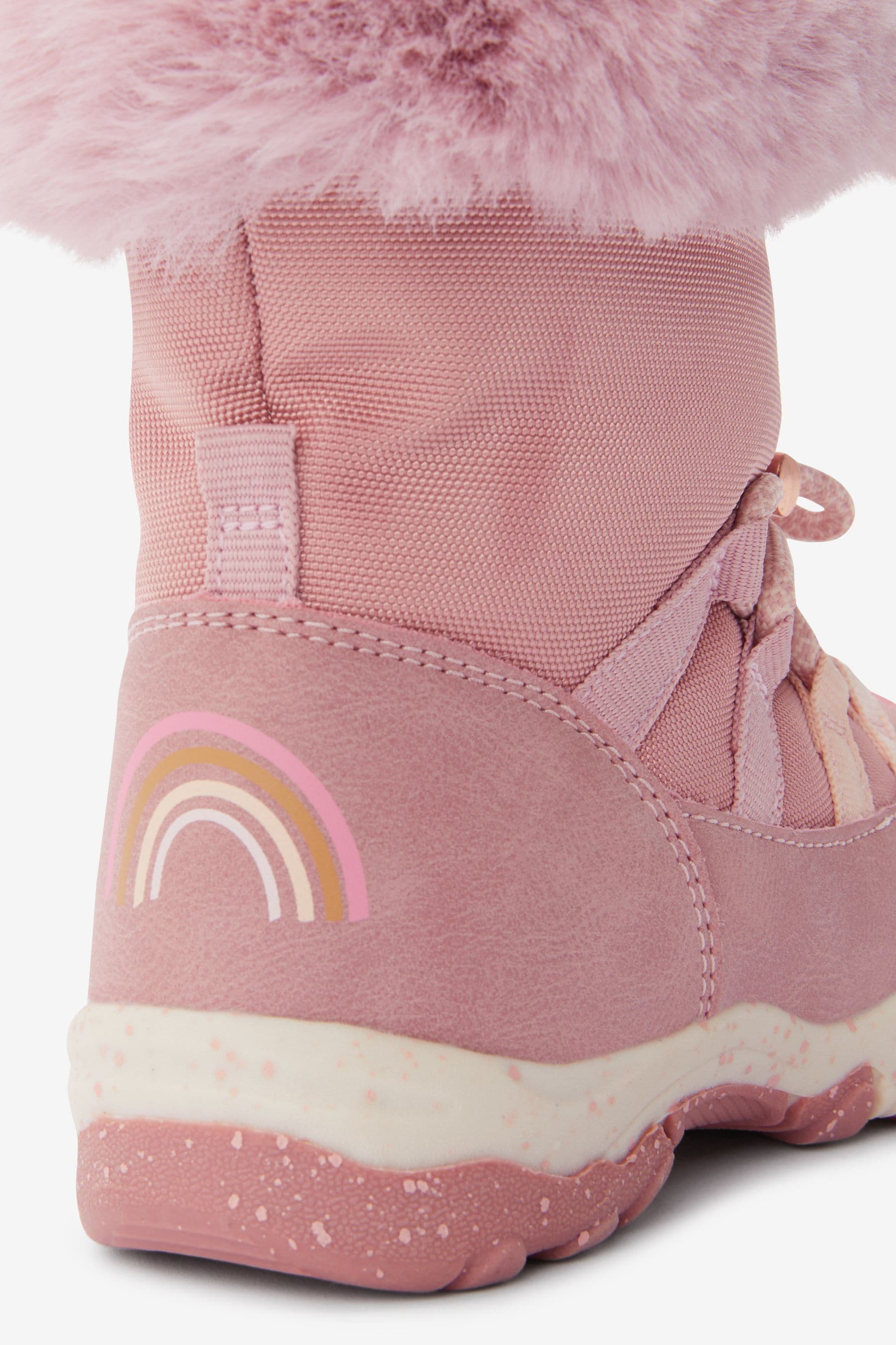 Pink Water Resistant Warm Lined Snow Boots