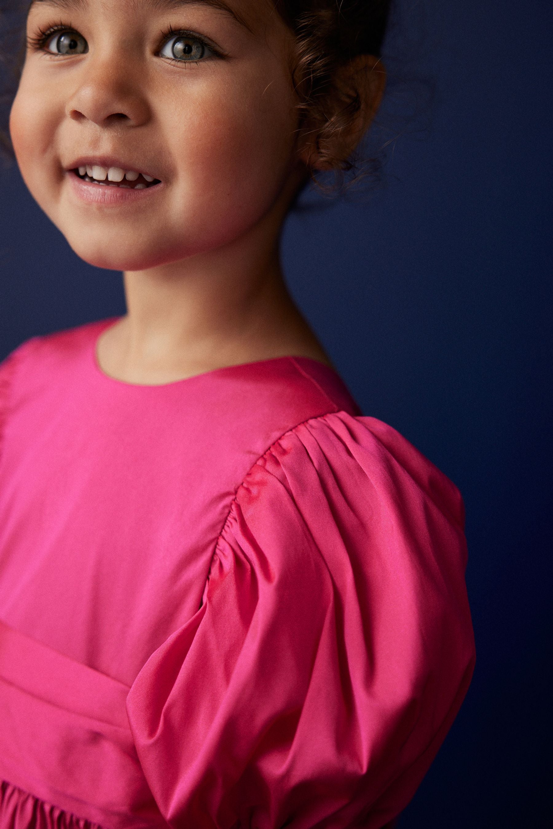 Fuchsia Pink Taffeta Flower Girl Bow Dress (3mths-10yrs)