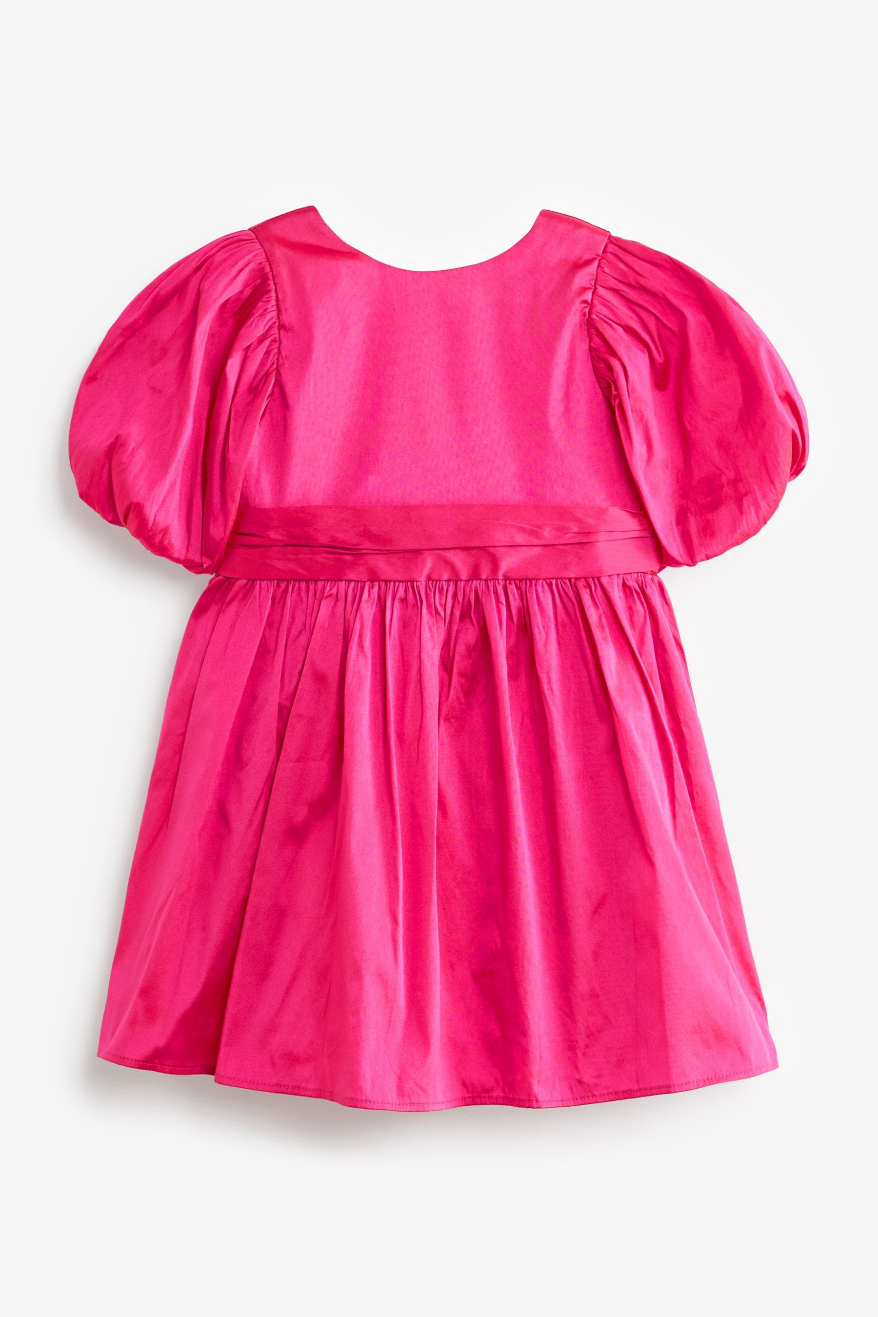 Fuchsia Pink Taffeta Flower Girl Bow Dress (3mths-10yrs)