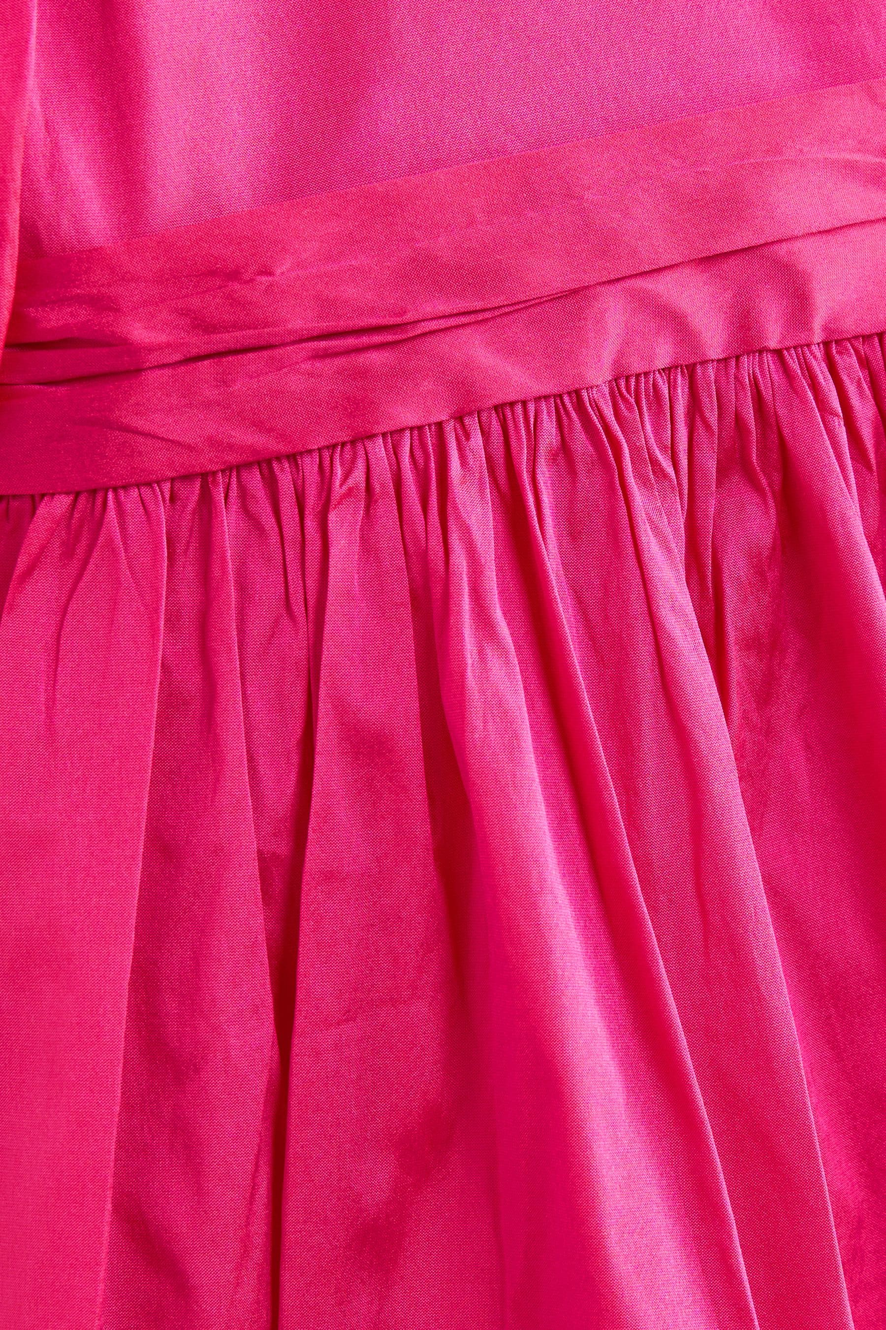 Fuchsia Pink Taffeta Flower Girl Bow Dress (3mths-10yrs)