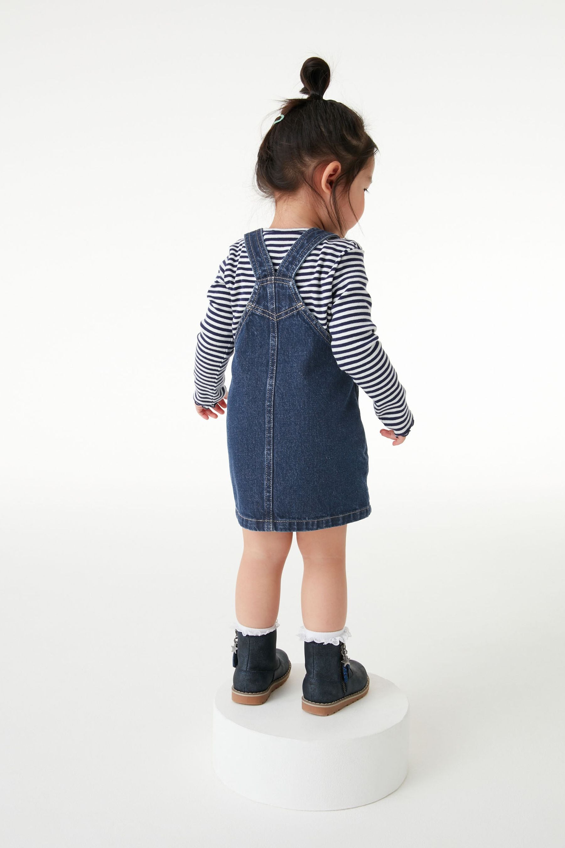 Indigo Blue 100% Cotton Denim Pinafore Dress (3mths-7yrs)