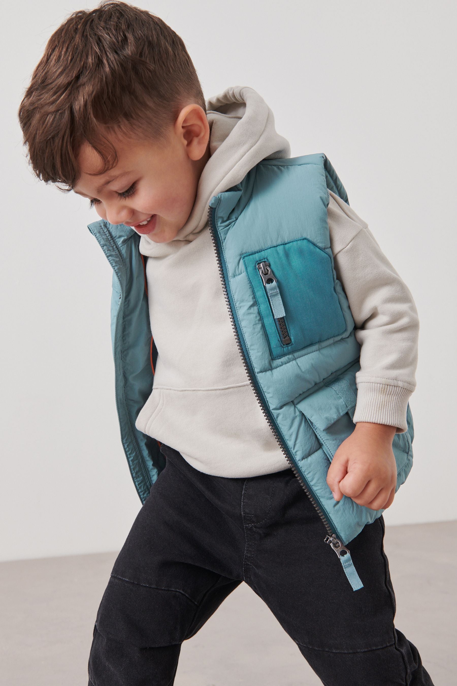 Mineral Blue Padded Gilet (3mths-10yrs)