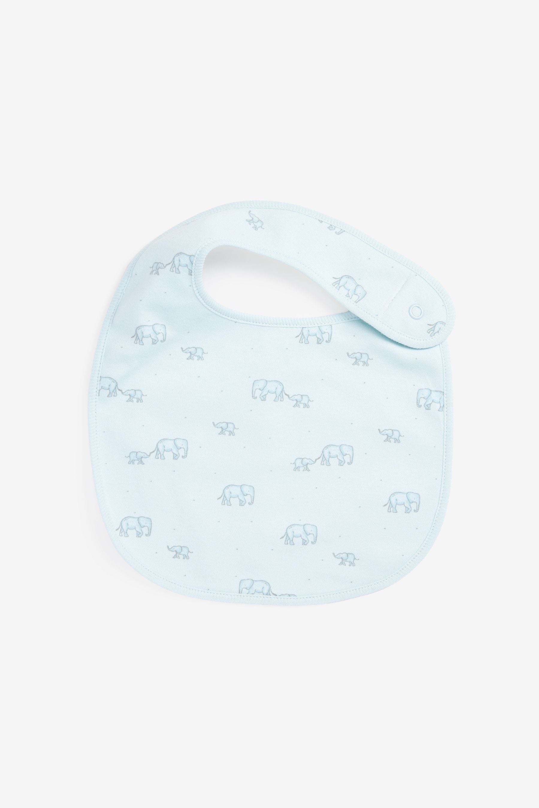 Blue Elephant 3 Pack Baby Bibs