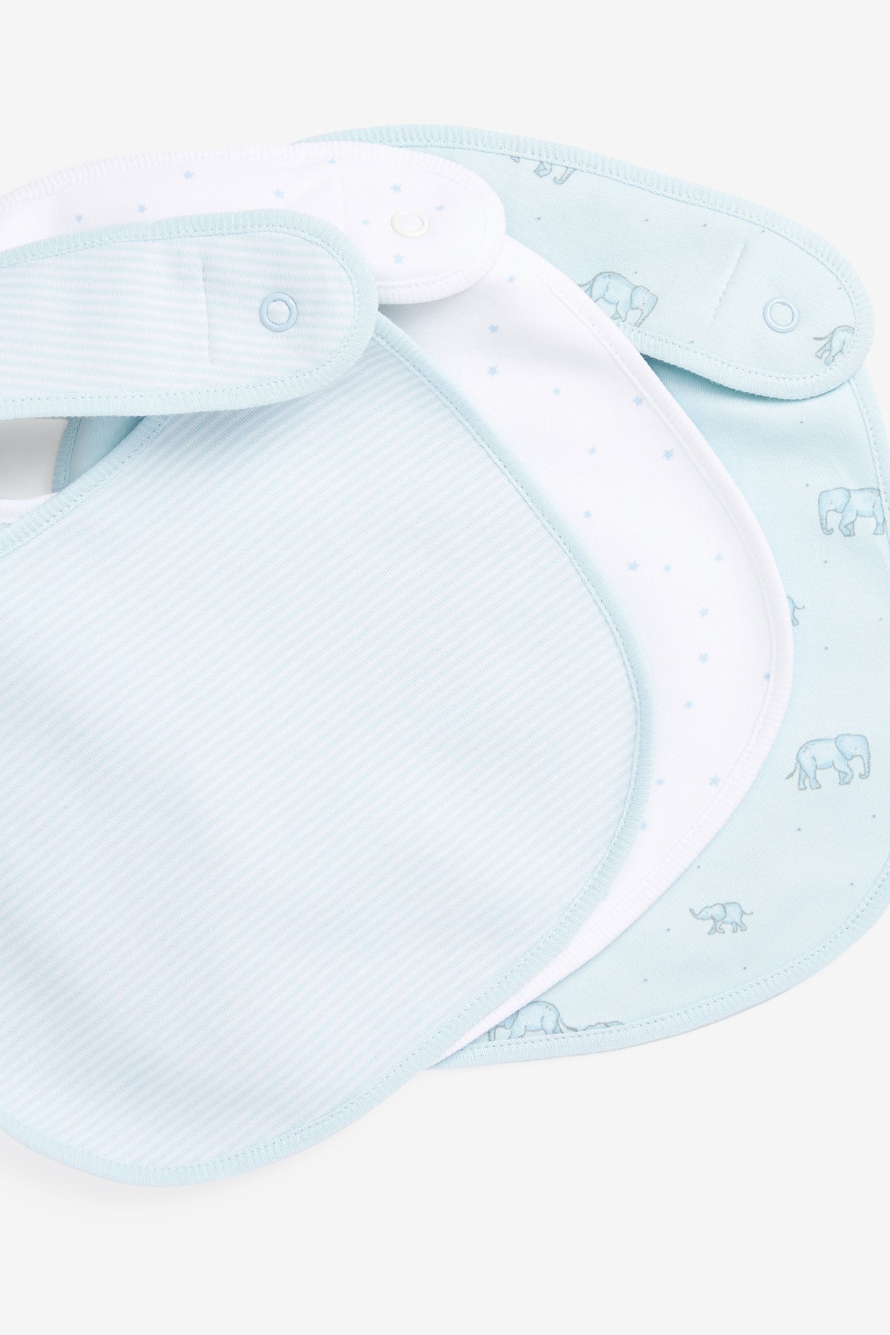 Blue Elephant 3 Pack Baby Bibs