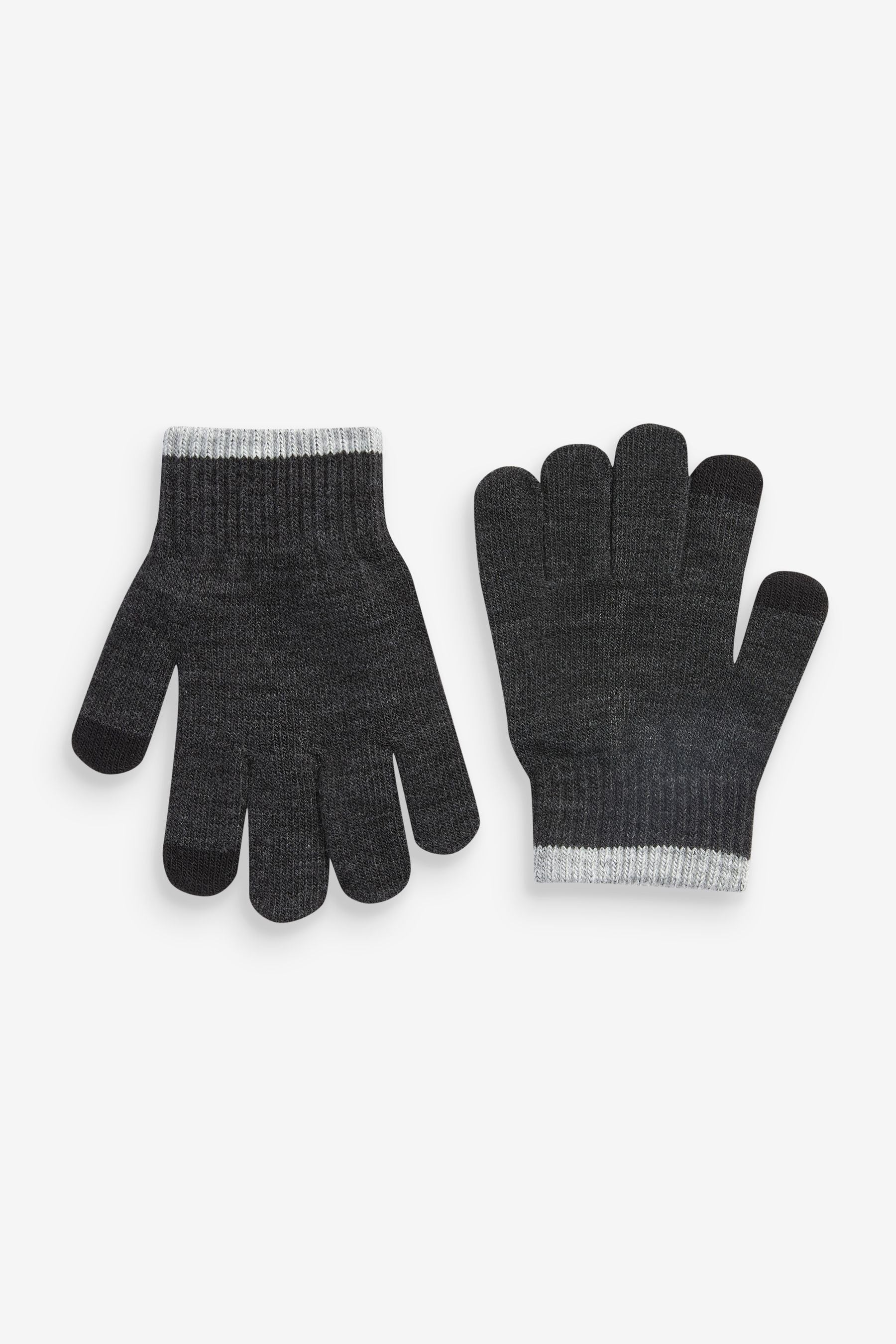 Charcoal Grey Magic Finger Gloves 3 Pack (3-16yrs)