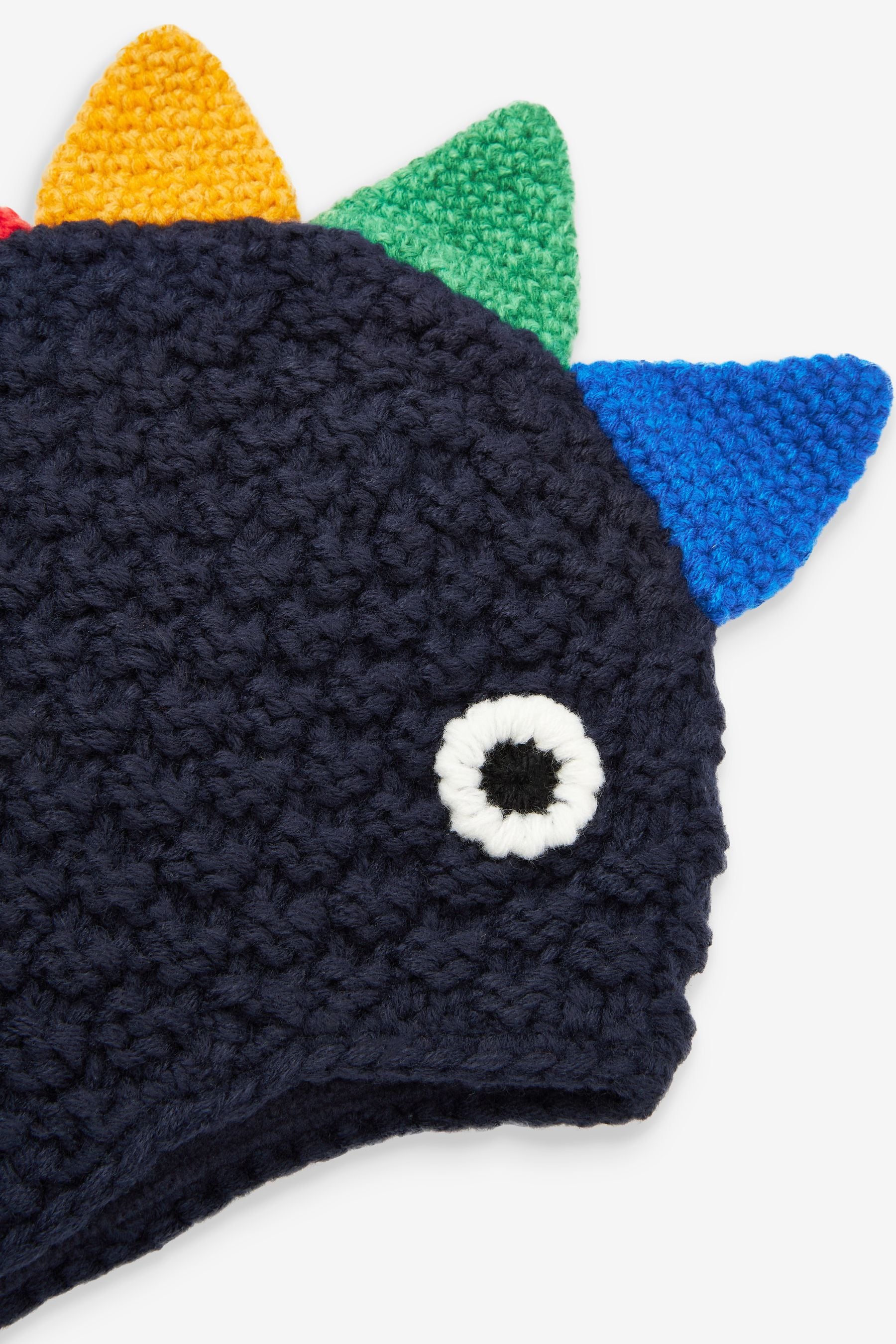 Navy Blue Dinosaur Knitted Hat (3mths-10yrs)