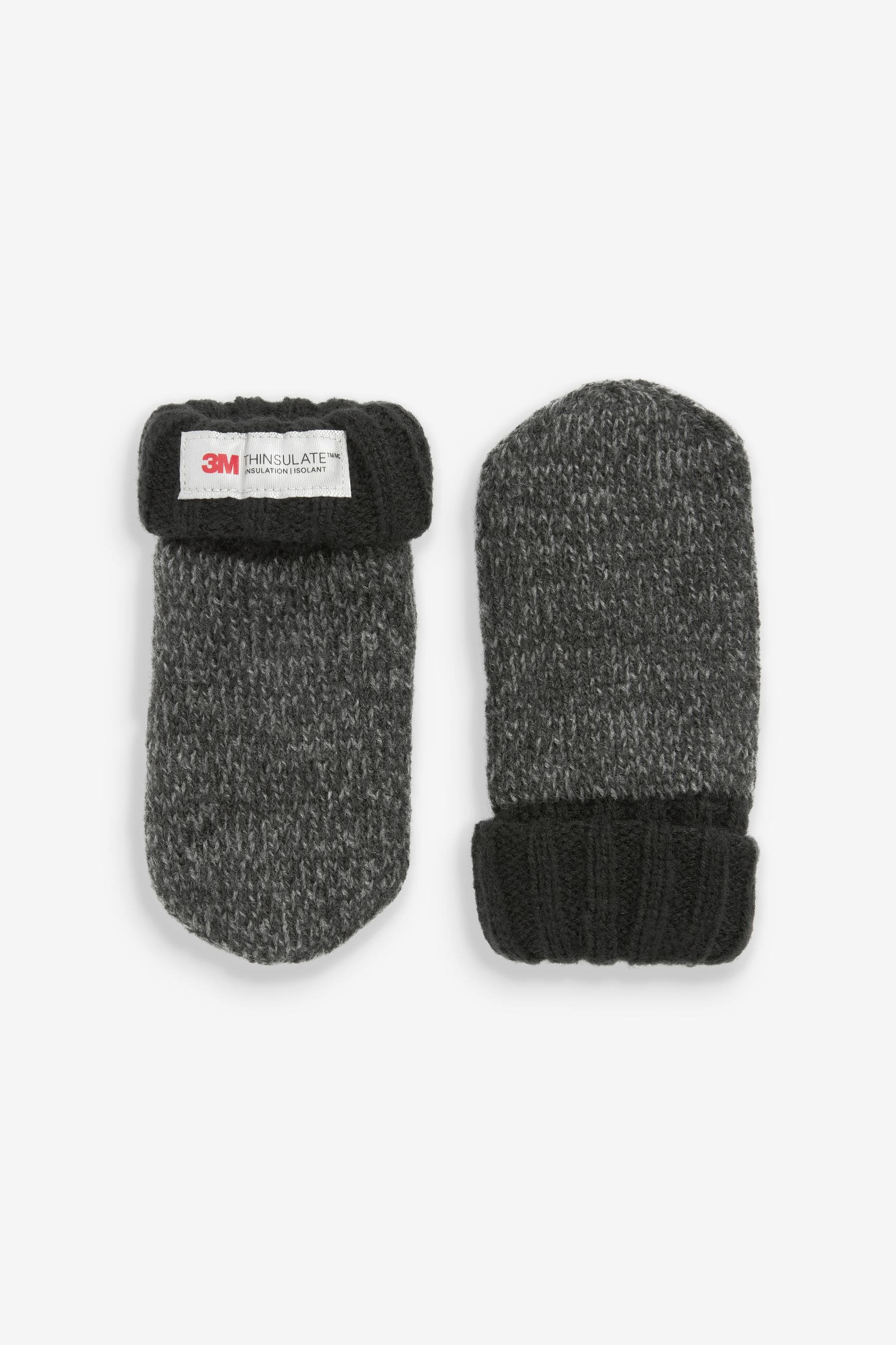 Charcoal Grey 2 Pack Thinsulate™ Mittens (3mths-6yrs)