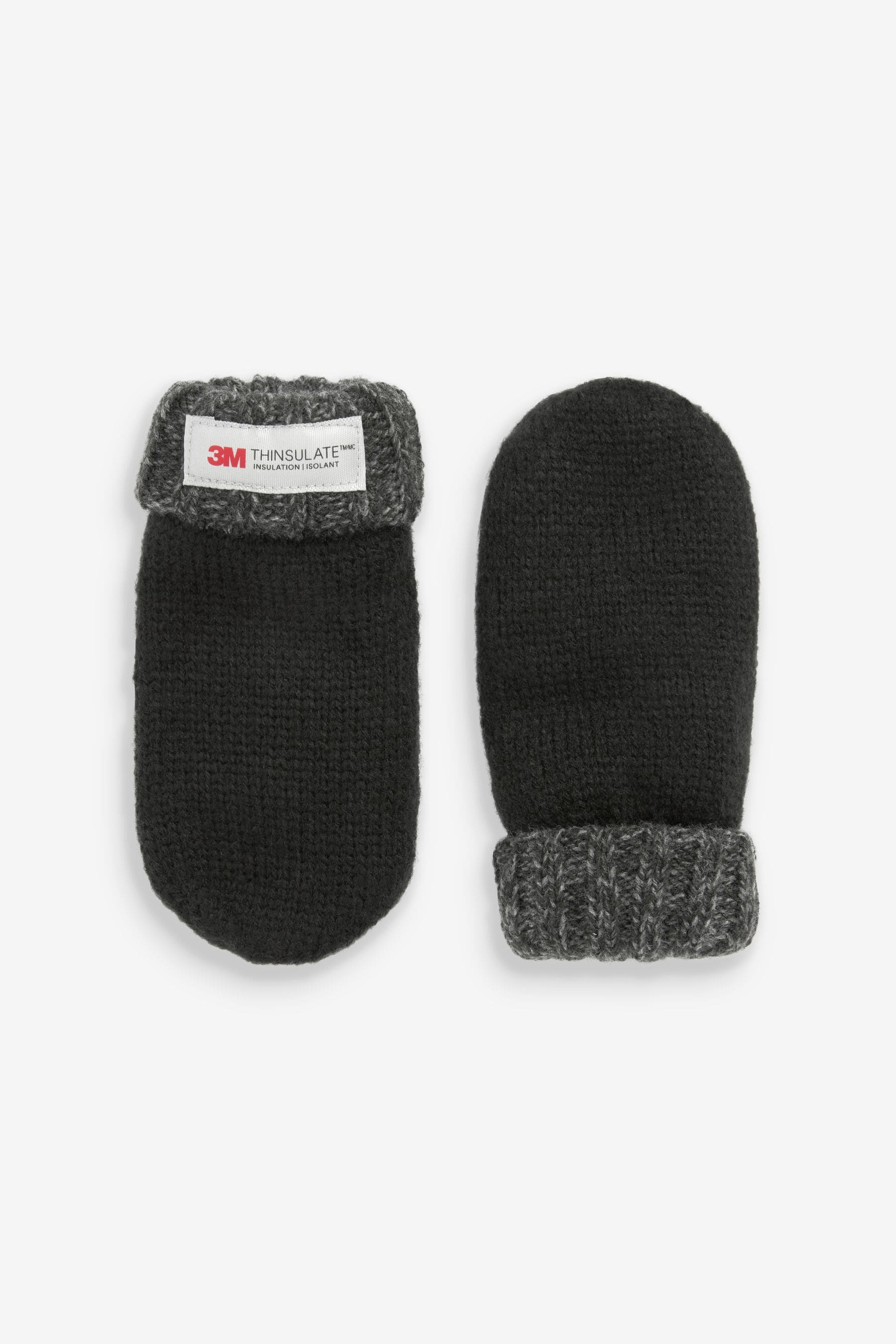 Charcoal Grey 2 Pack Thinsulate™ Mittens (3mths-6yrs)