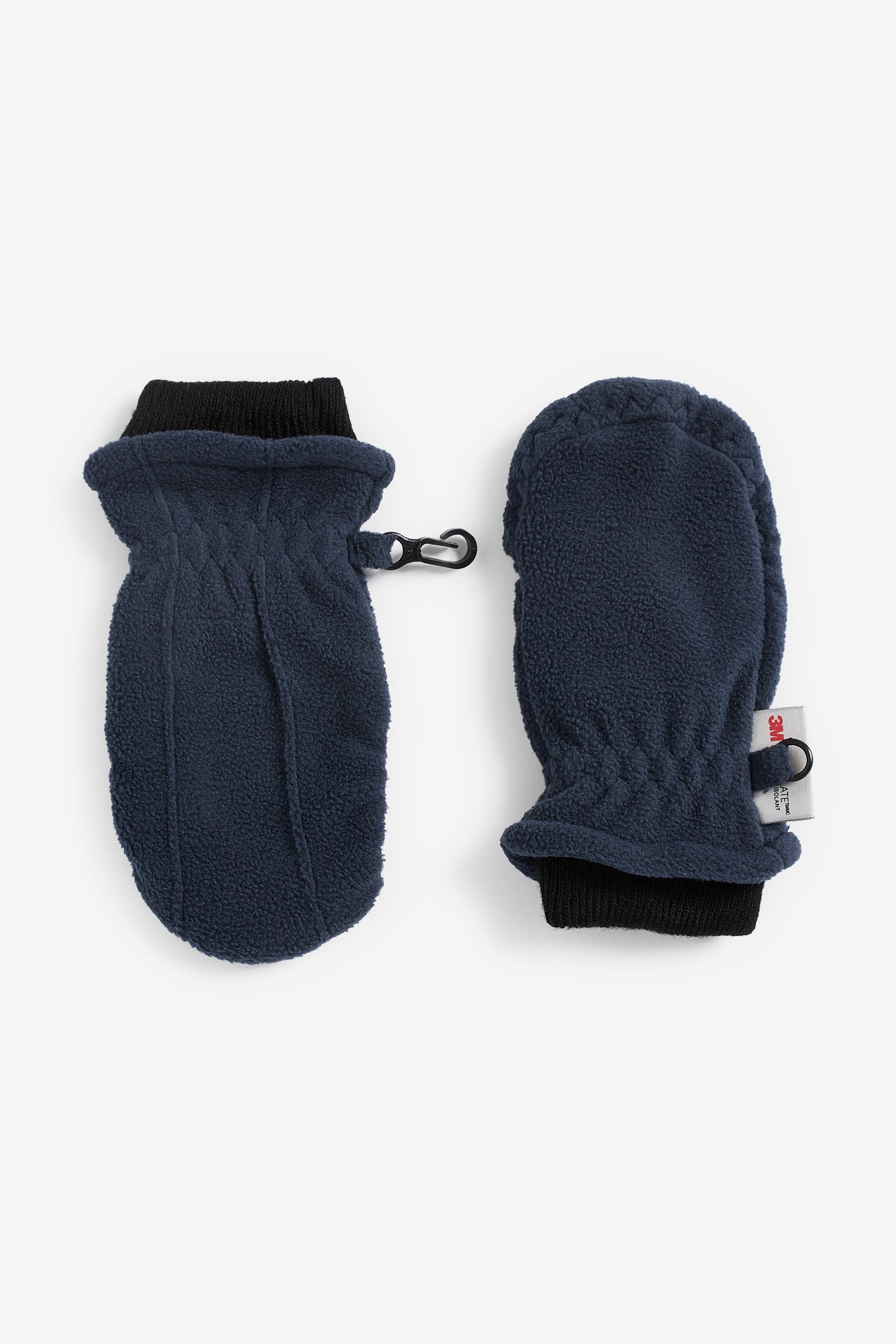 Navy Blue 2 Pack Fleece Mittens (3mths-6yrs)