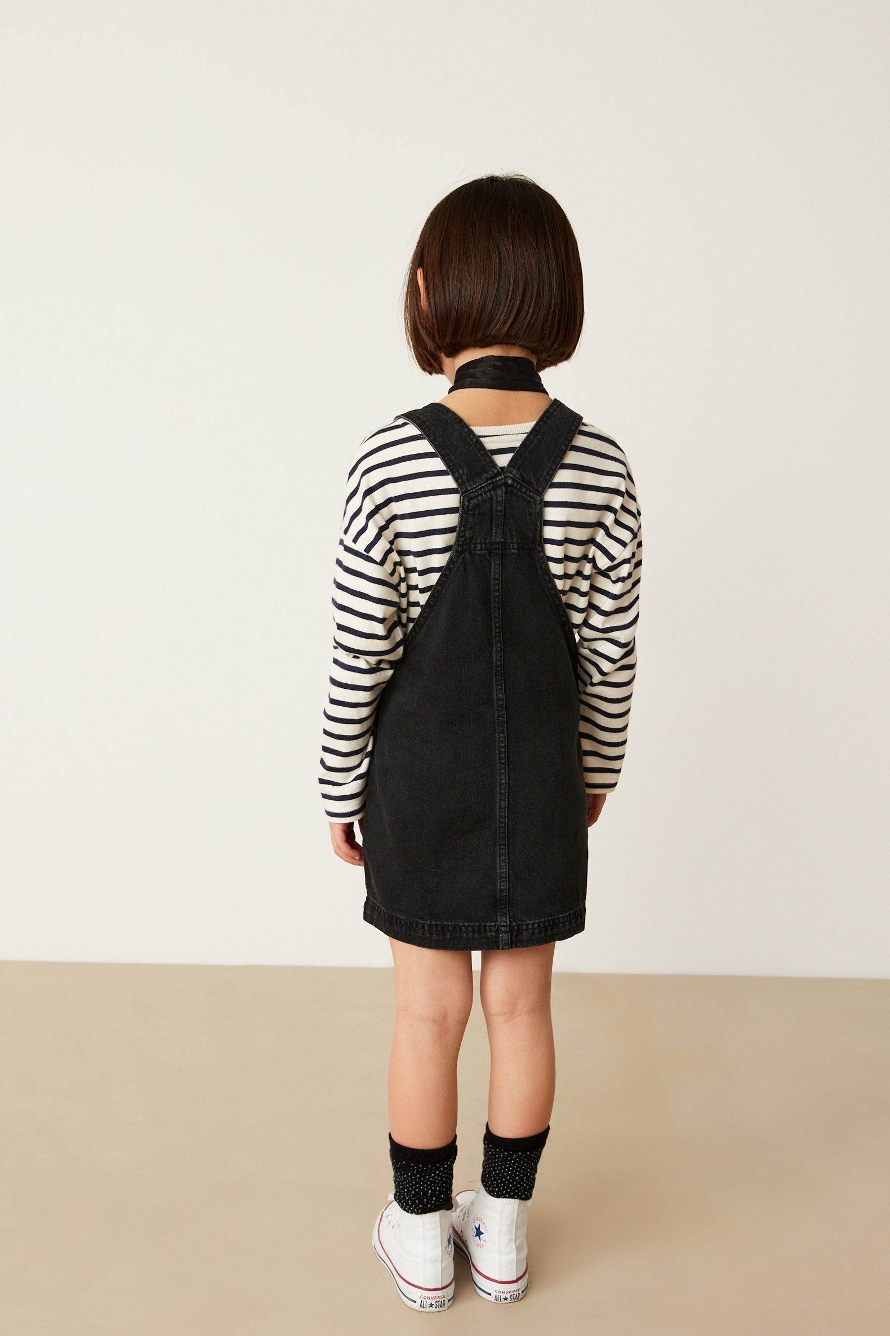 Black Denim Pinafore (3-16yrs)