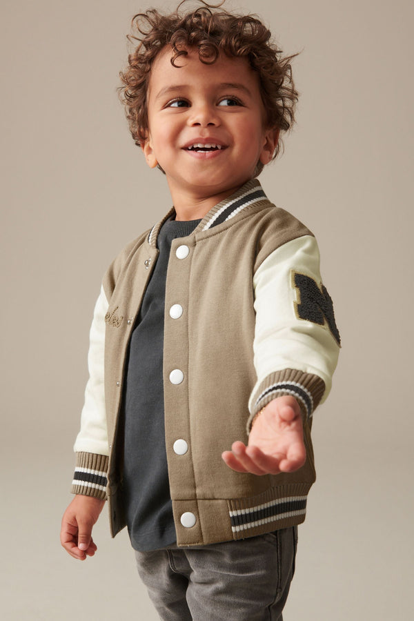 Tan Brown Letterman Jacket (3mths-7yrs)