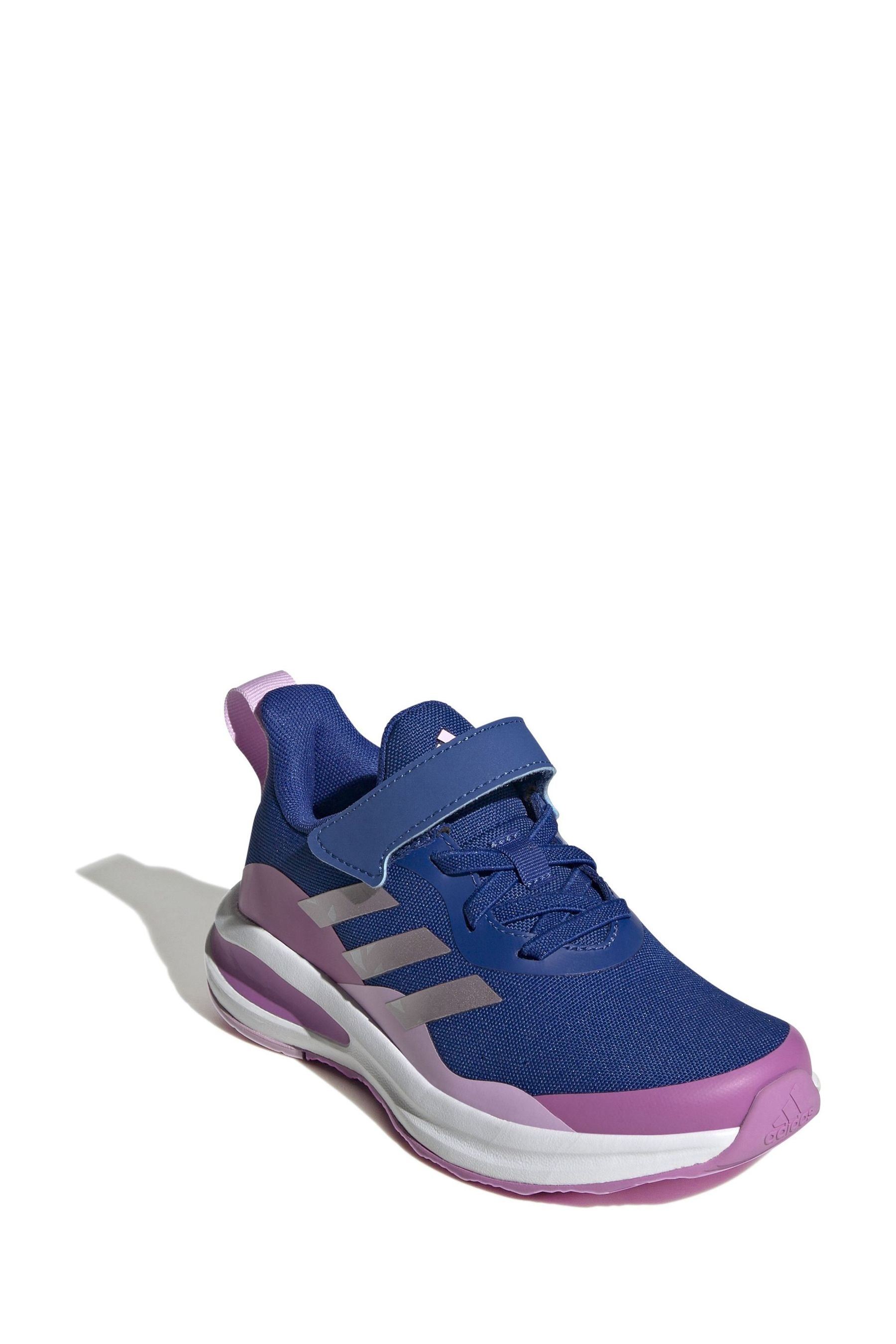 Blue adidas FortaRun Sport Running Elastic Lace and Top Strap Kids Trainers