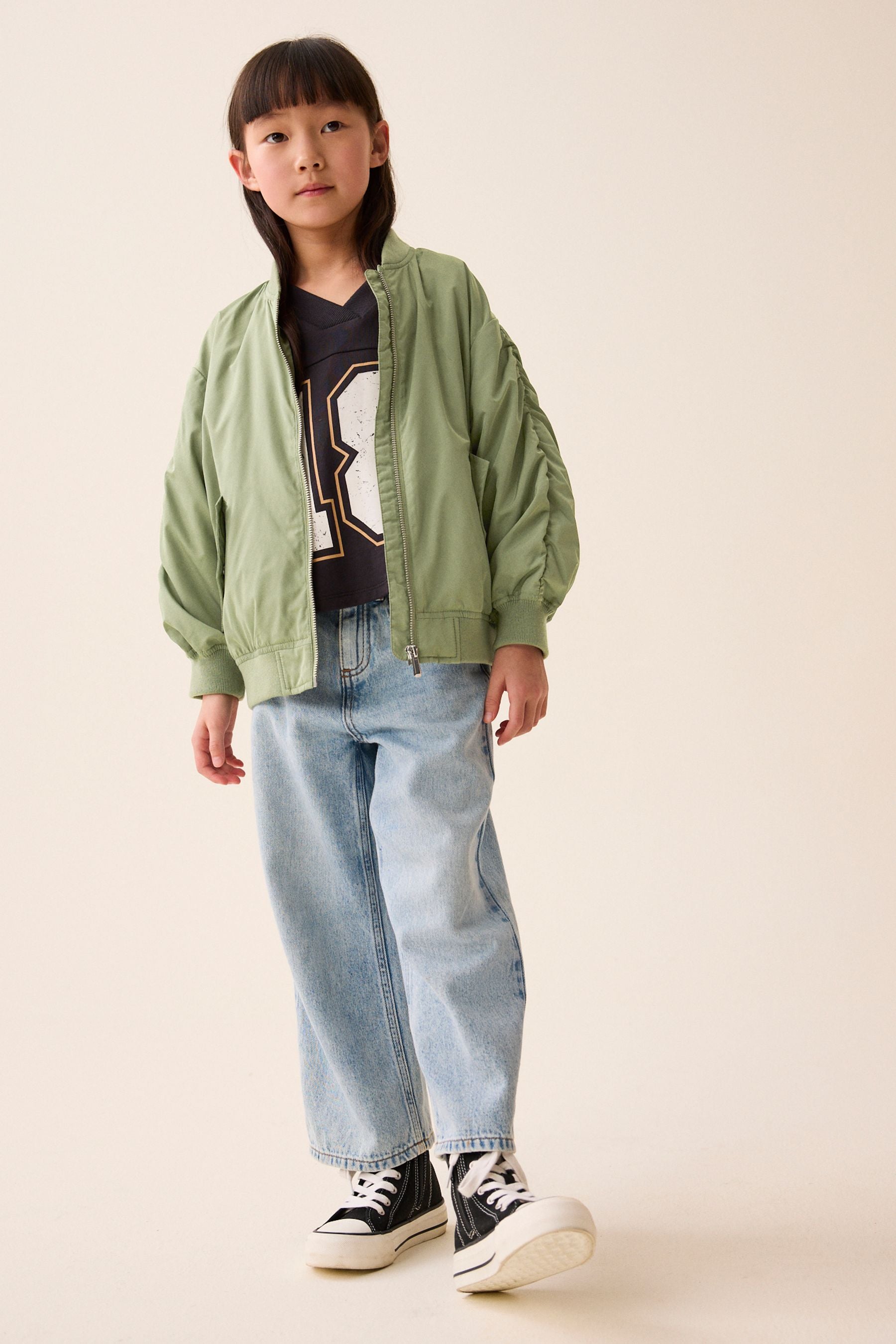 Khaki Green Shower Resistant Bomber Jacket (3-16yrs)