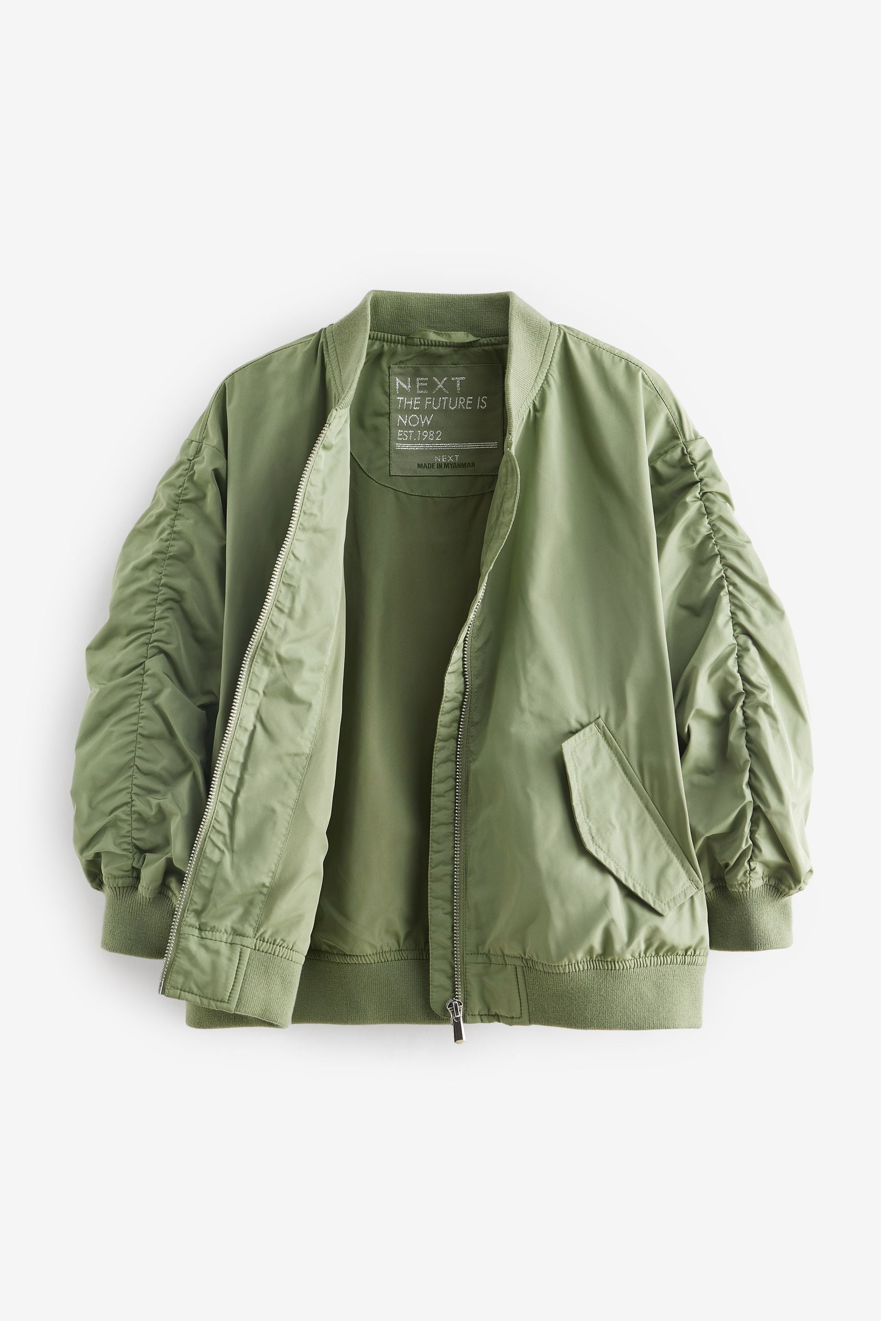 Khaki Green Shower Resistant Bomber Jacket (3-16yrs)