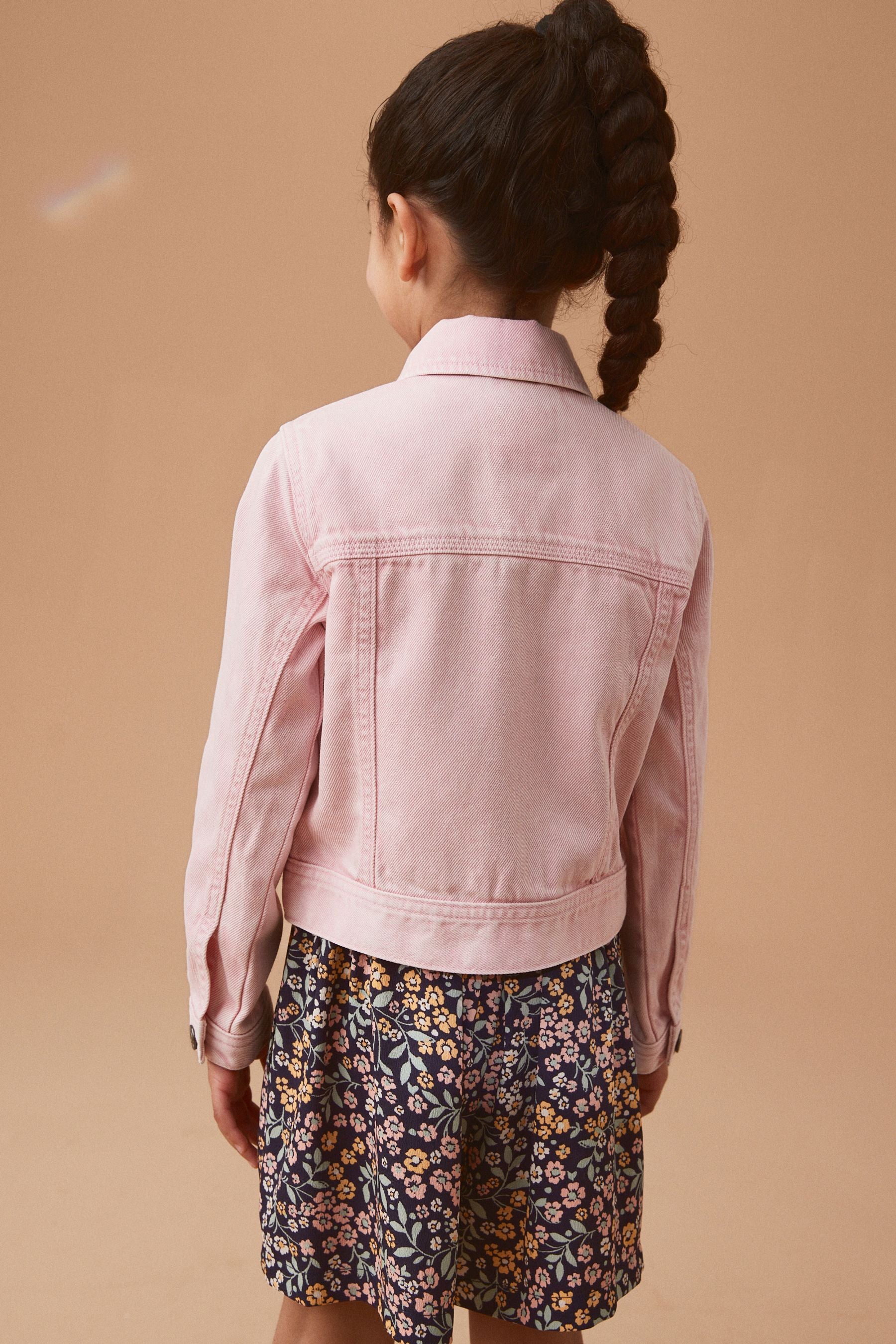 Pink Denim Heart Western 100% Cotton Jacket (3-16yrs)