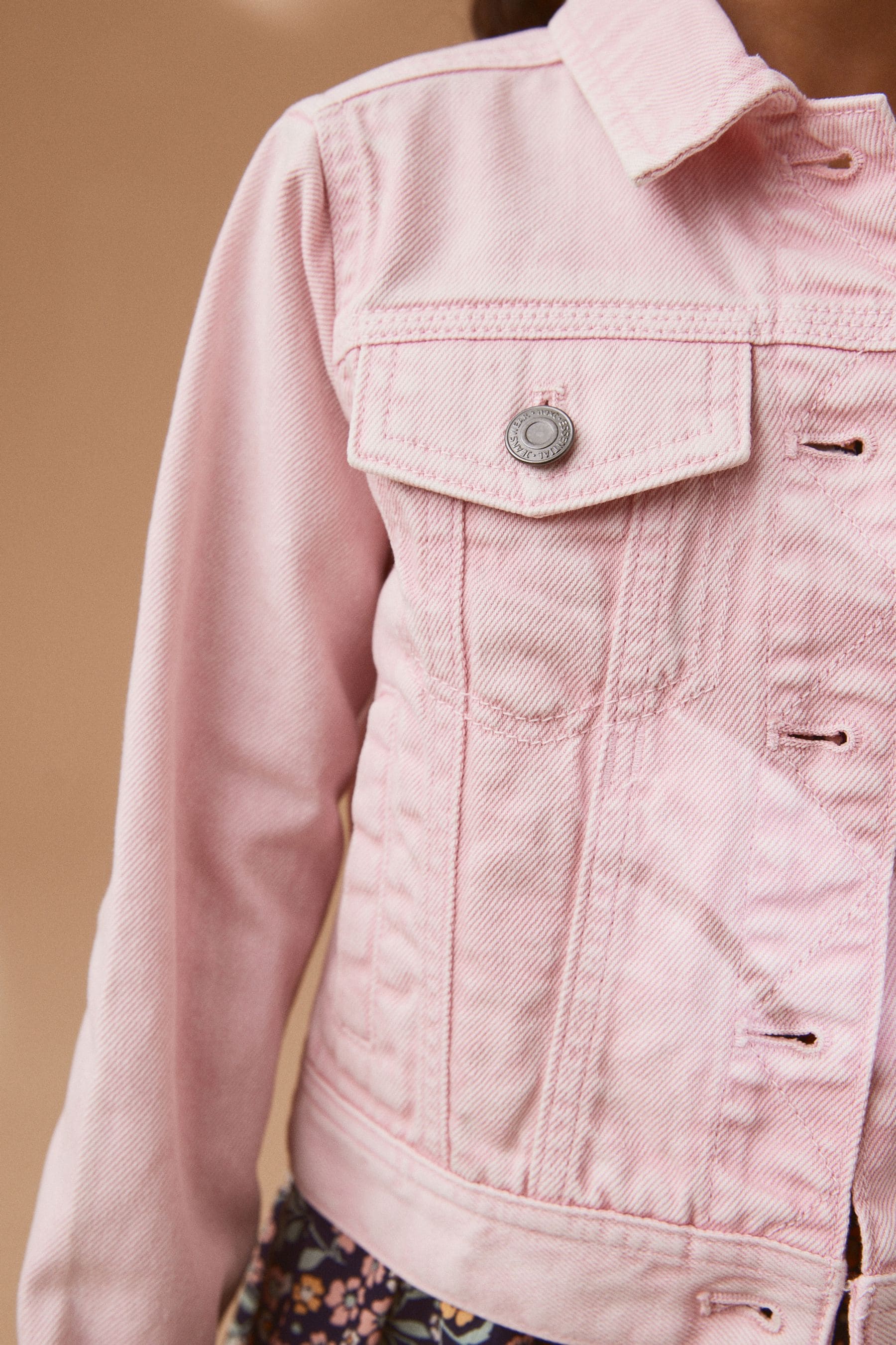 Pink Denim Heart Western 100% Cotton Jacket (3-16yrs)