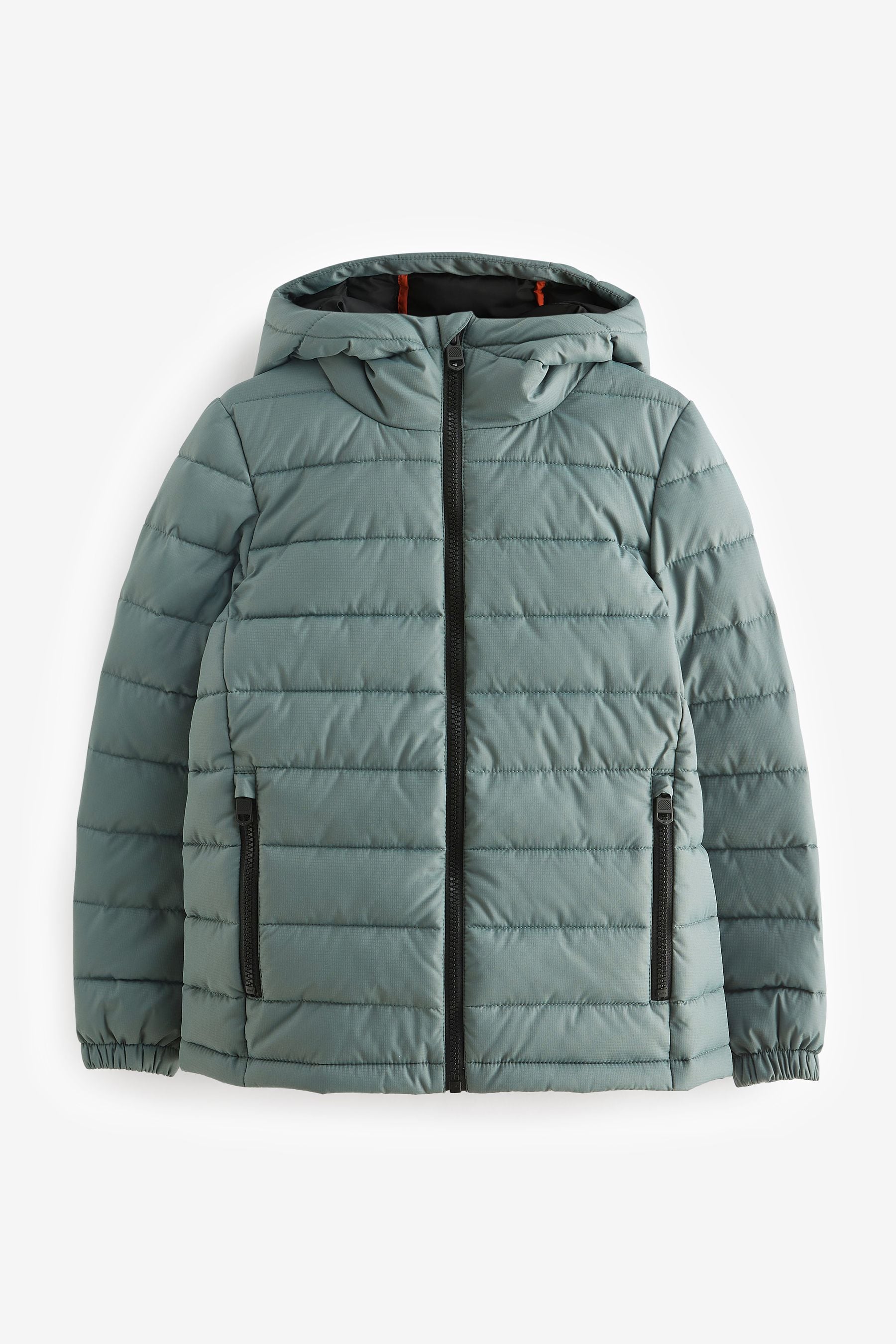 Teal Blue Quilted Midweight Hooded Jacket (3-16yrs)