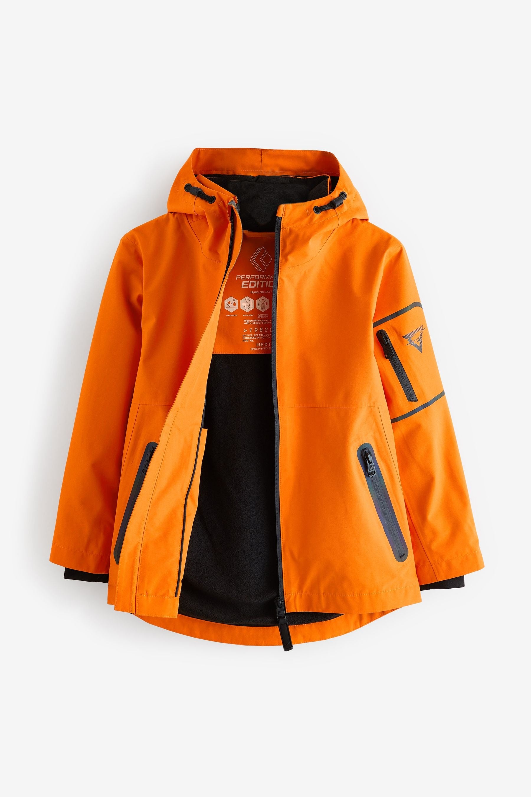 Orange Waterproof Fleece Lined Coat (3-16yrs)