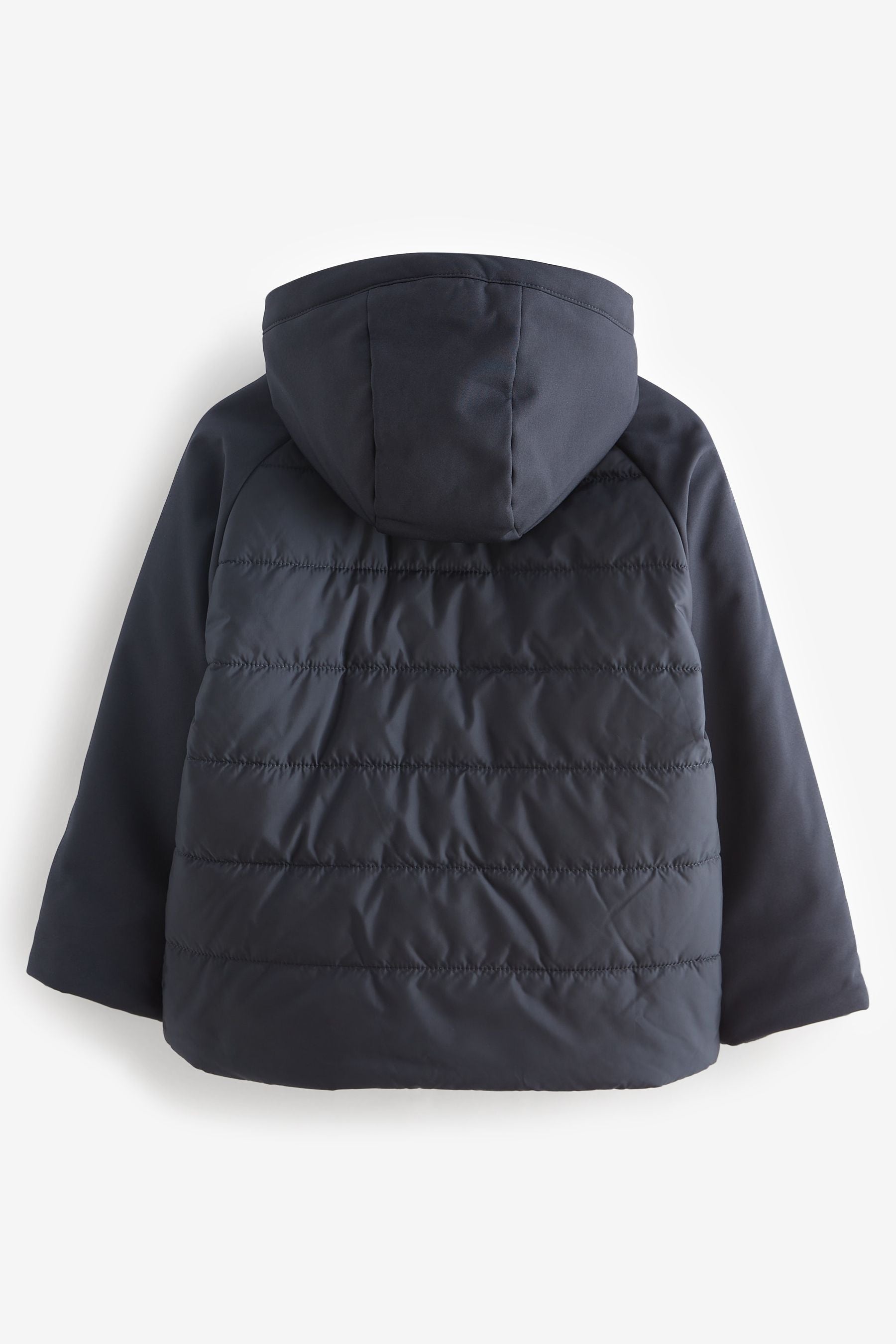 Navy Blue Quilted Hybrid Coat (3-16yrs)