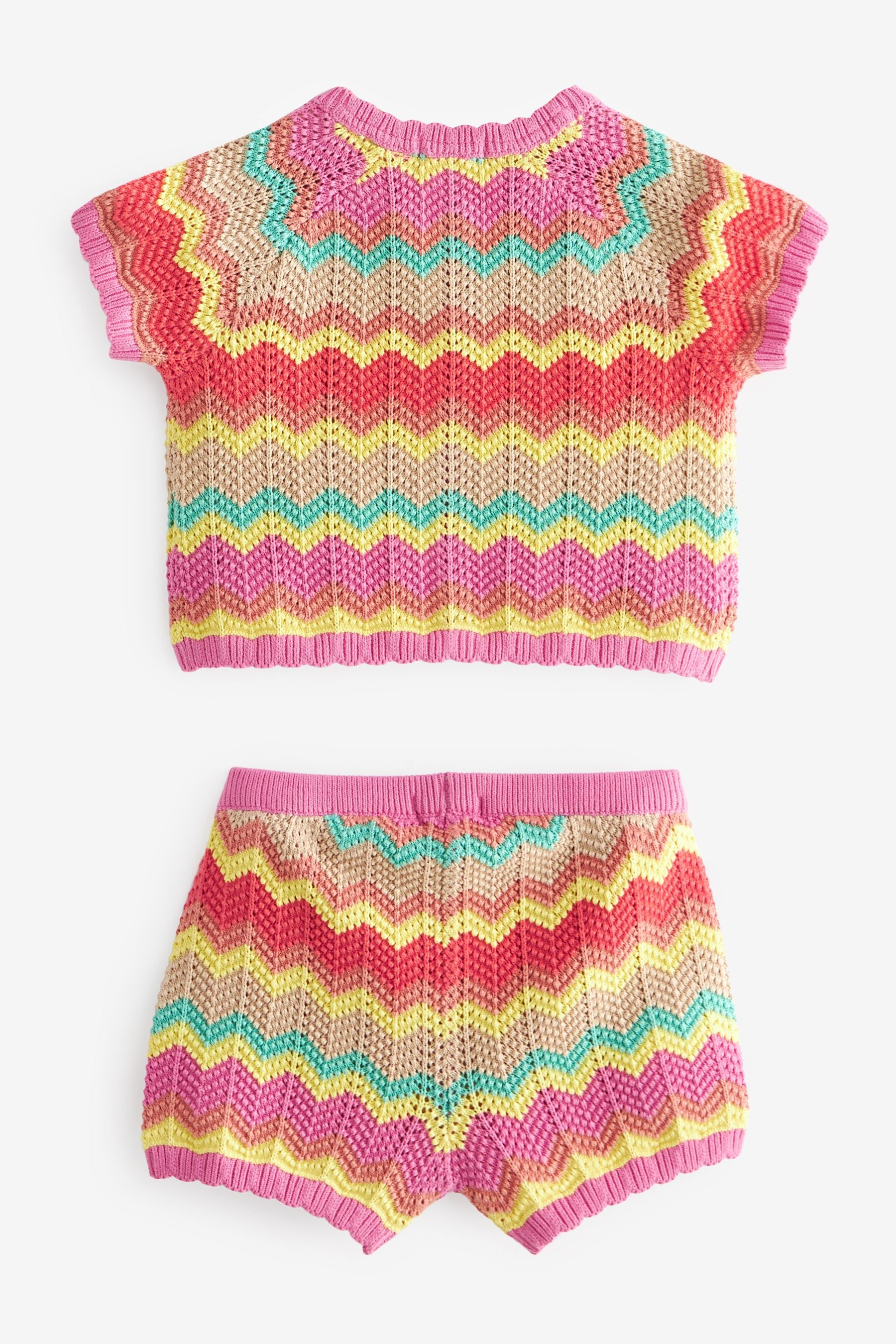 Ecru Marl Knitted Top And Short Set (3mths-7yrs)