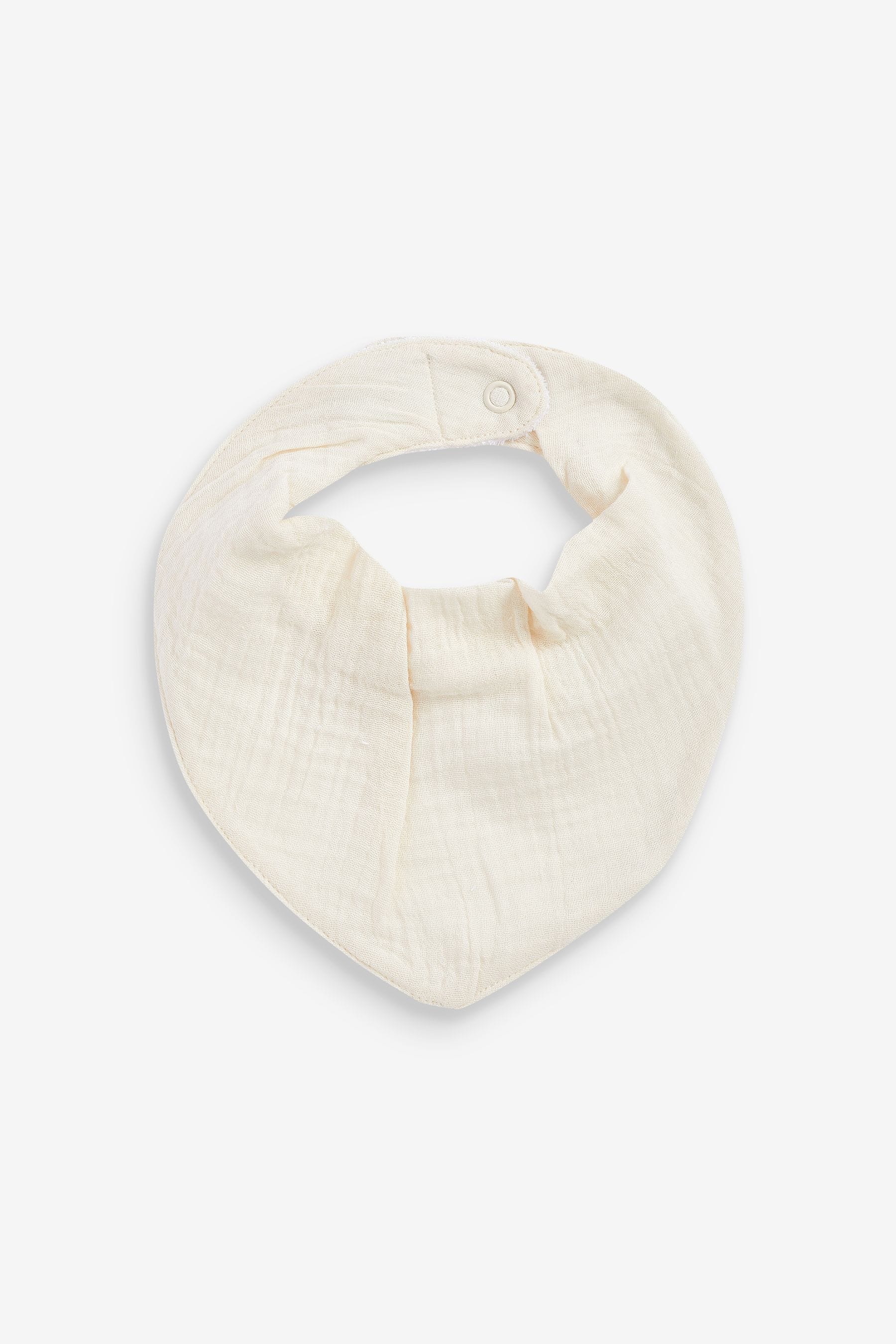 Cream Muslin Baby Dribble Bibs 3 Pack