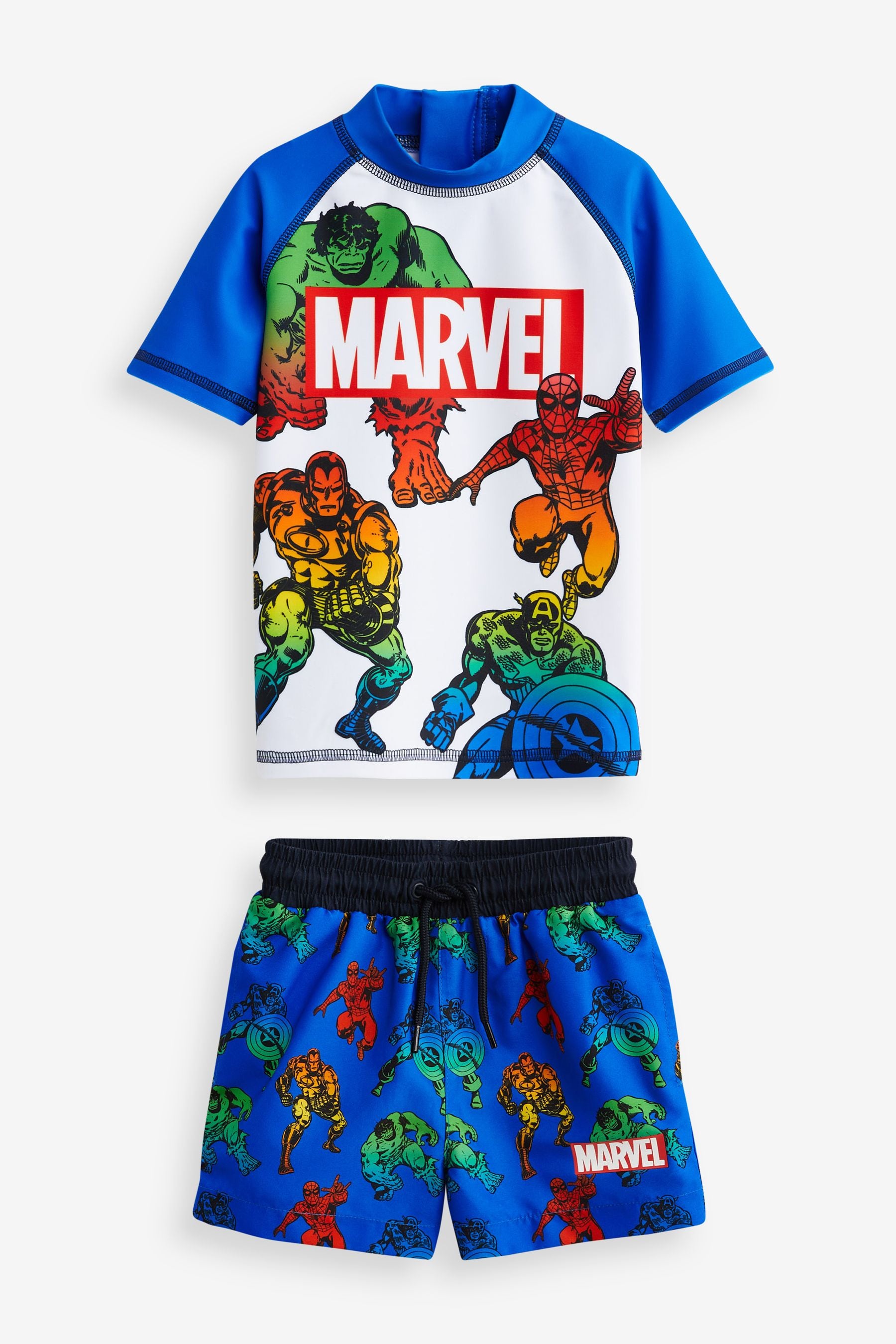 Marvel Blue 2 Piece Sunsafe Top And Shorts Set (3mths-7yrs)