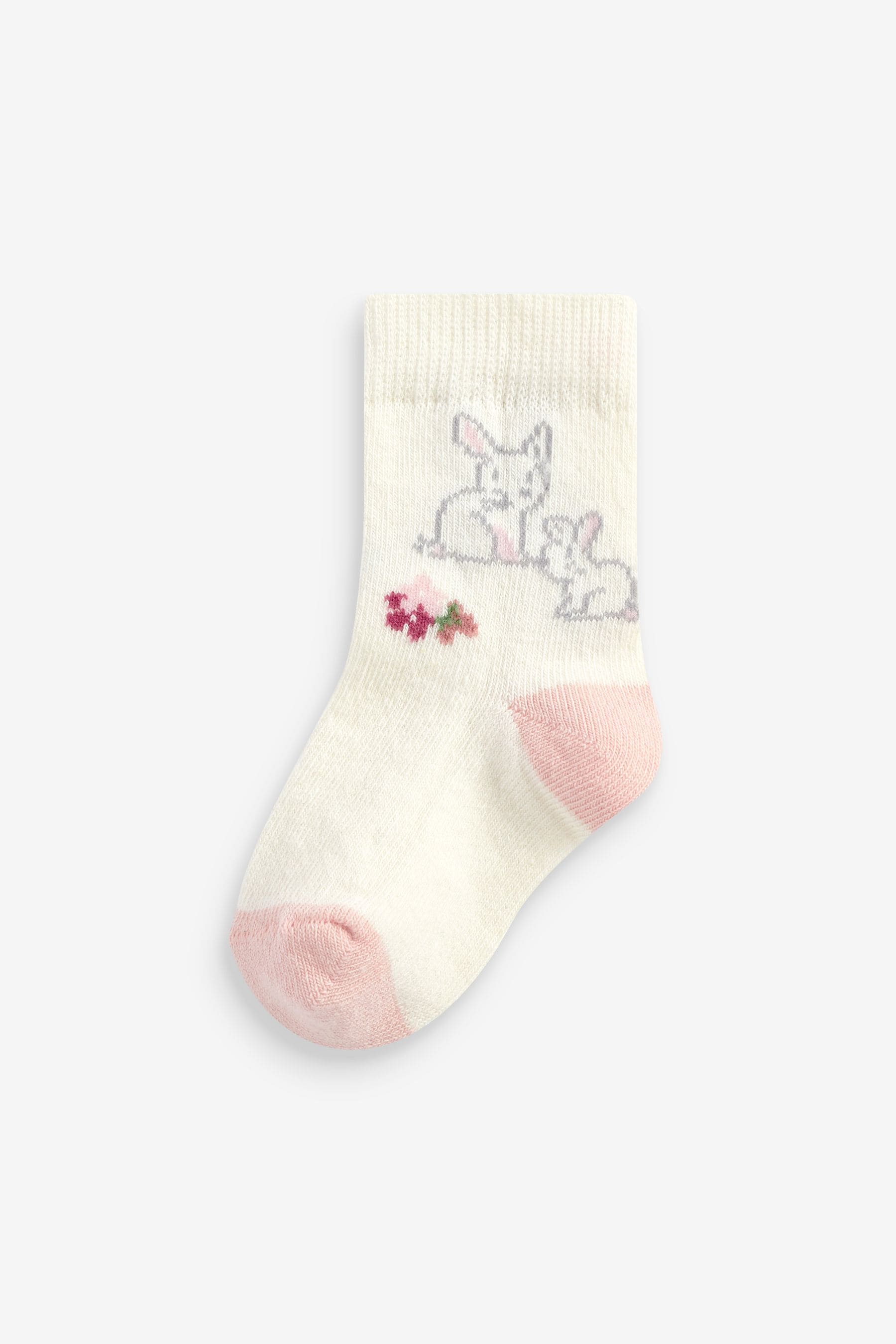 Pink Bunny 5 Pack Baby Socks (0mths-2yrs)-<span style="color: #ff2a00;">Fawry</span>