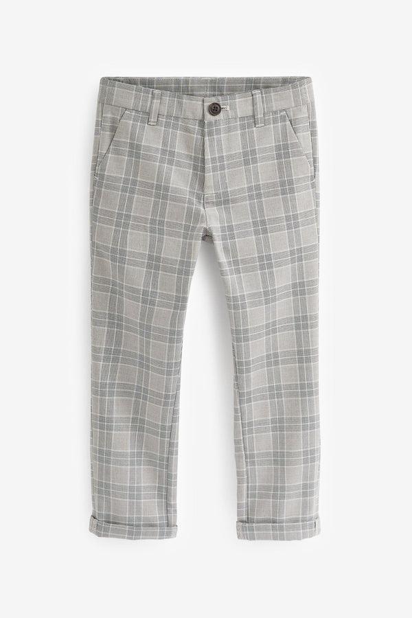 Mid Grey Smart Check Trousers (12mths-16yrs)