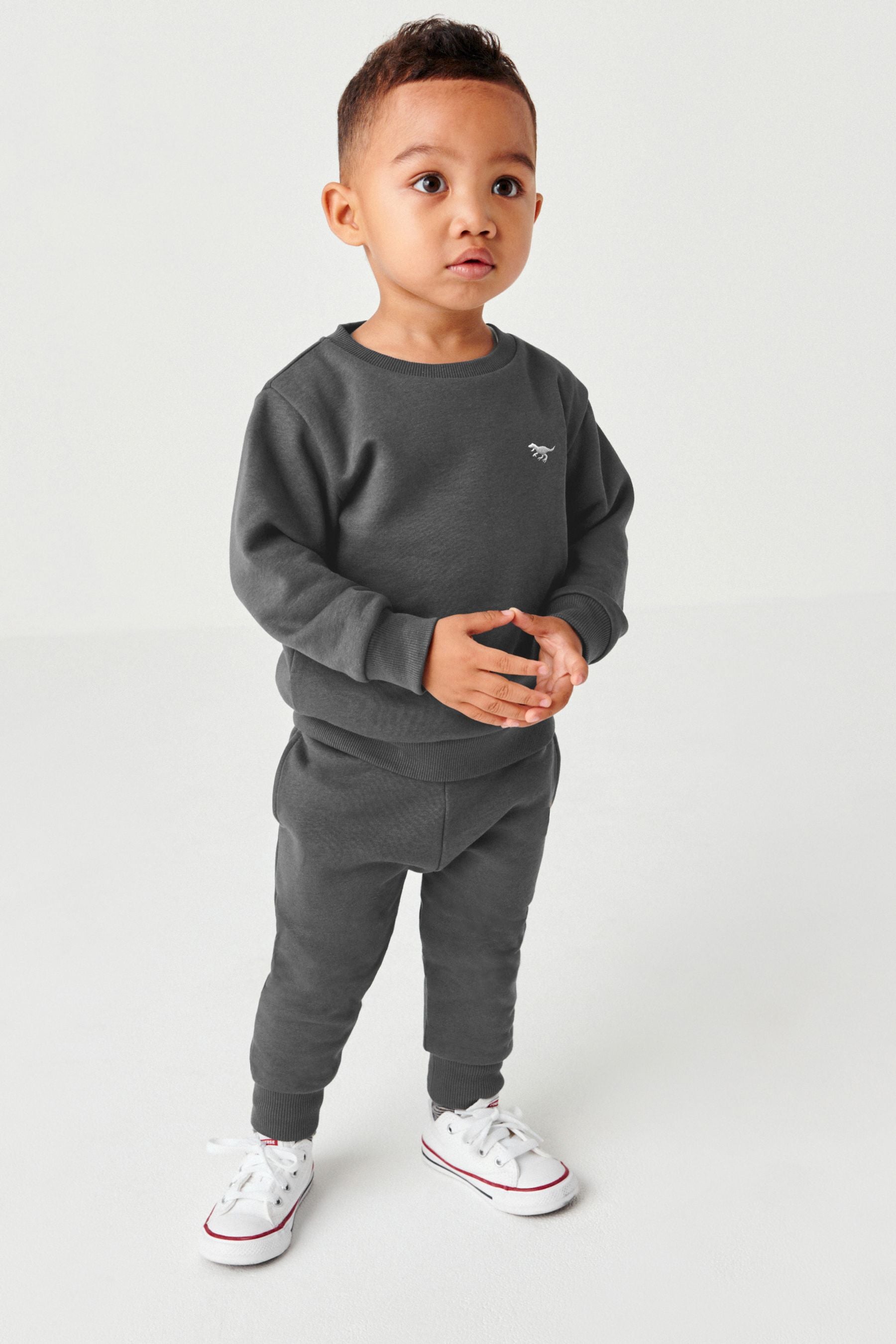 Grey Charcoal Jersey Sweatshirt And Joggers Set (3mths-7yrs)