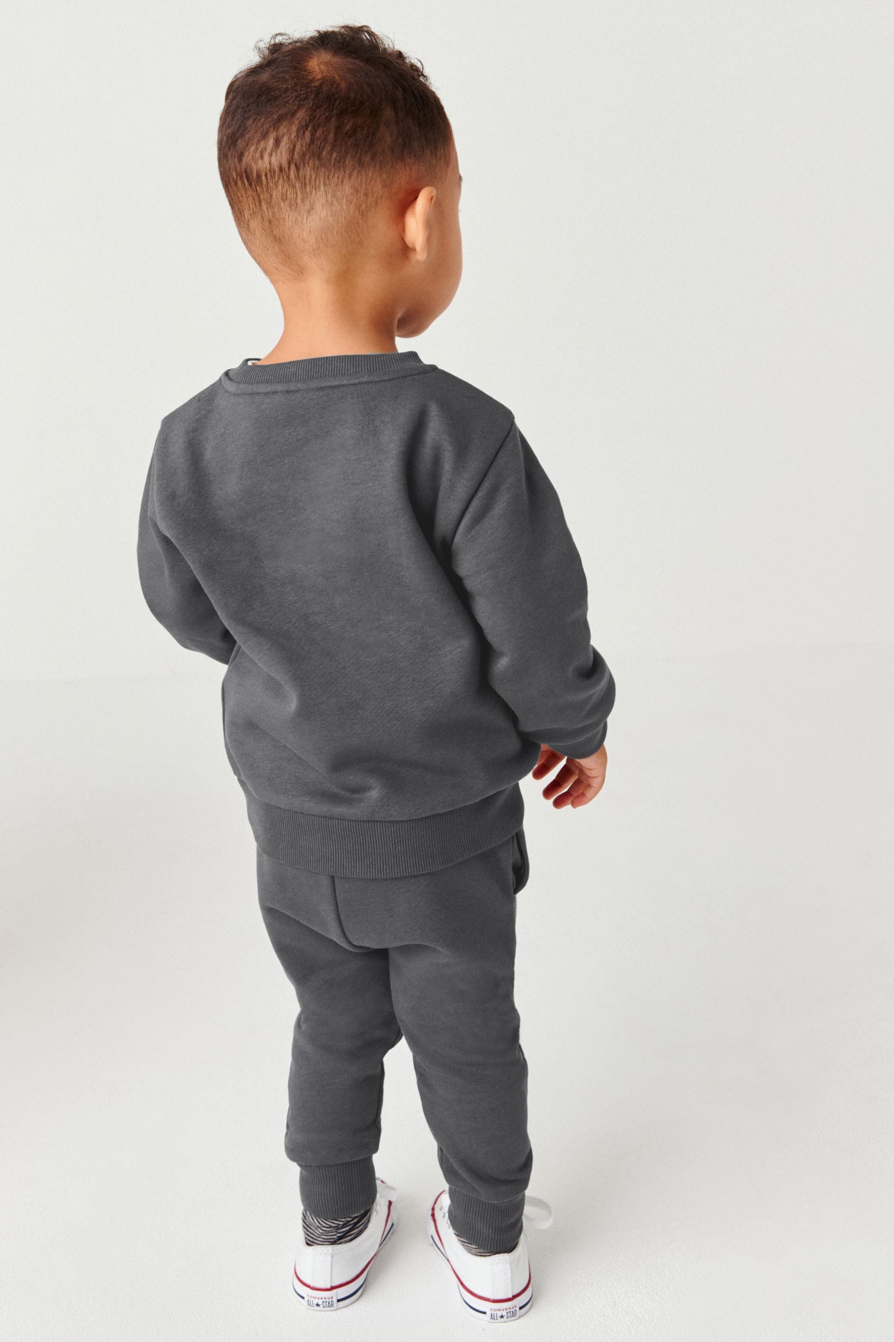 Grey Charcoal Jersey Sweatshirt And Joggers Set (3mths-7yrs)